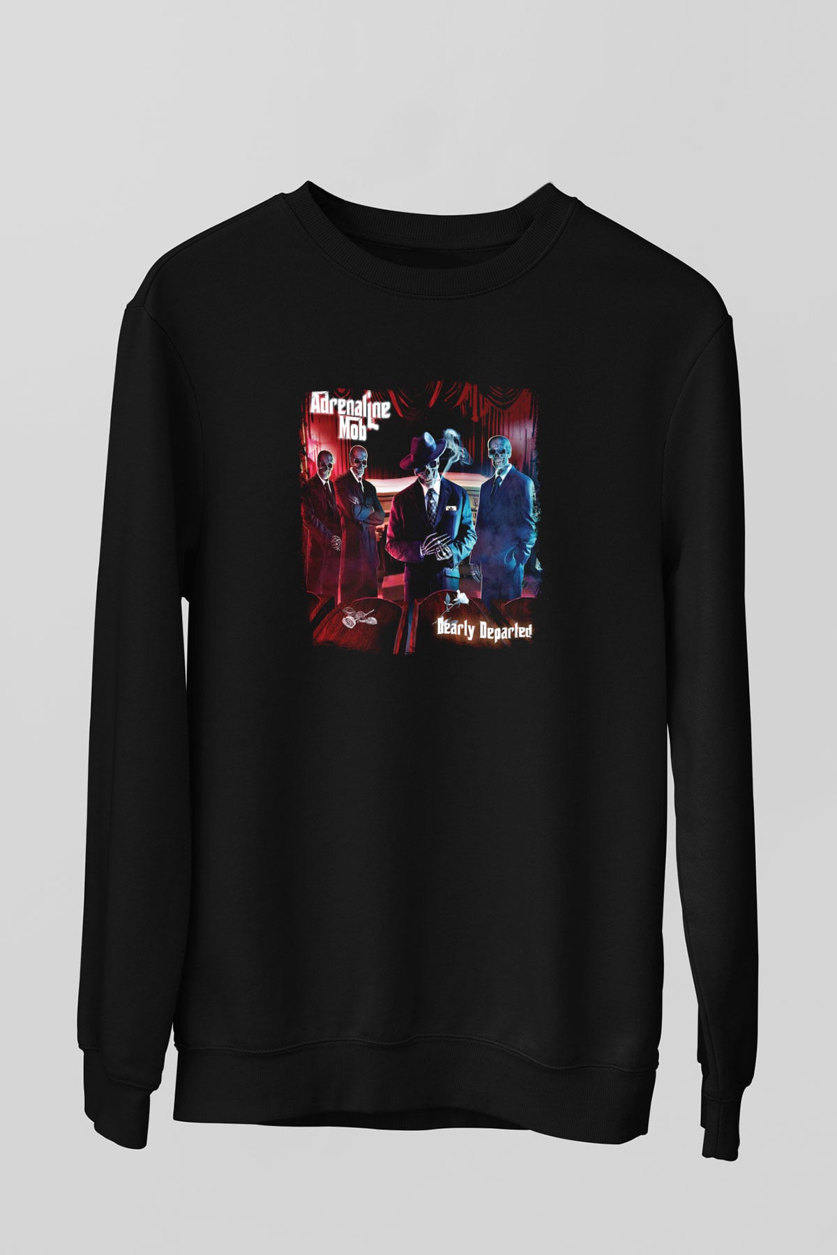 Adrenaline Mob Baskılı Unisex Siyah Sweatshirt
