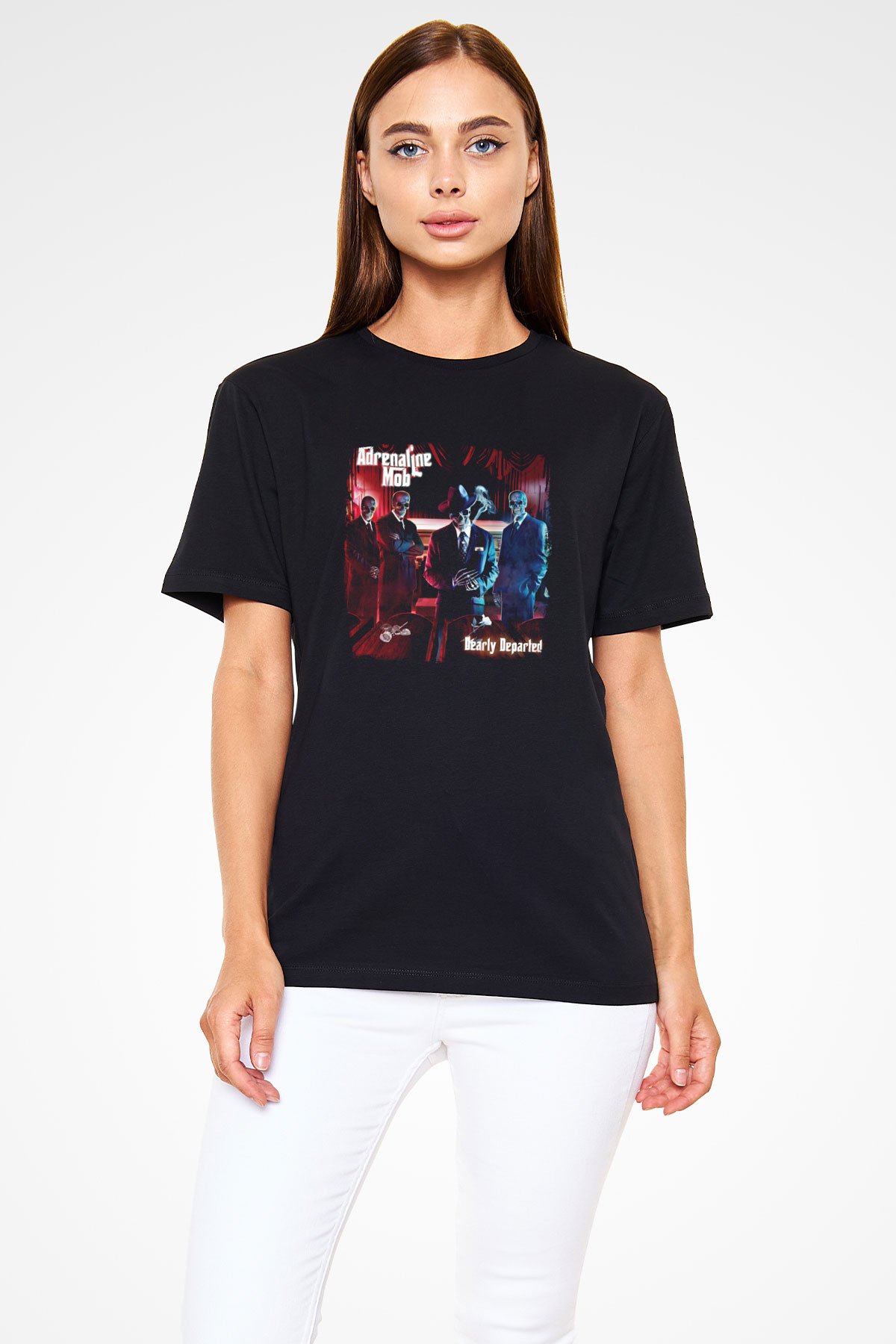 Adrenaline Mob Baskılı Unisex Siyah Tişört