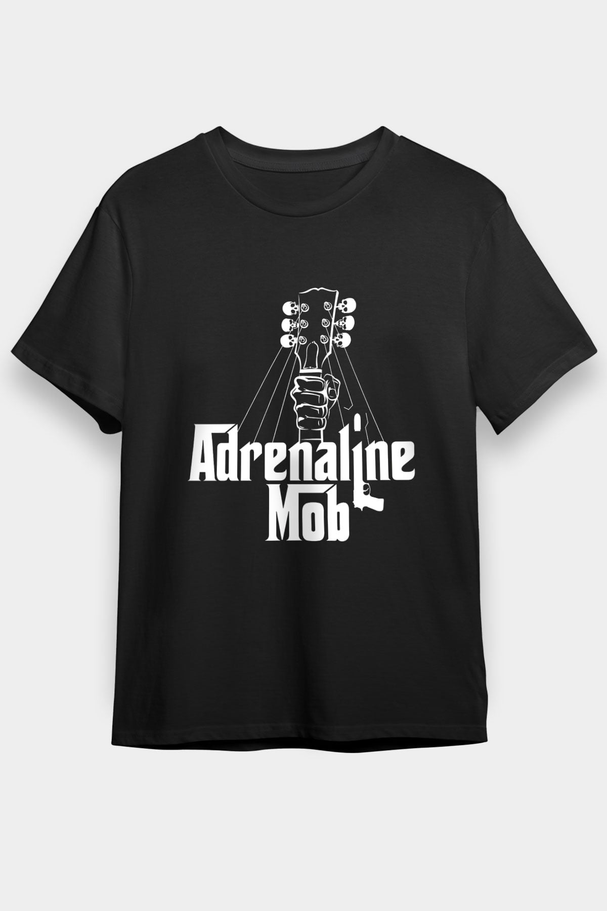 Adrenaline Mob Baskılı Unisex Siyah Tişört
