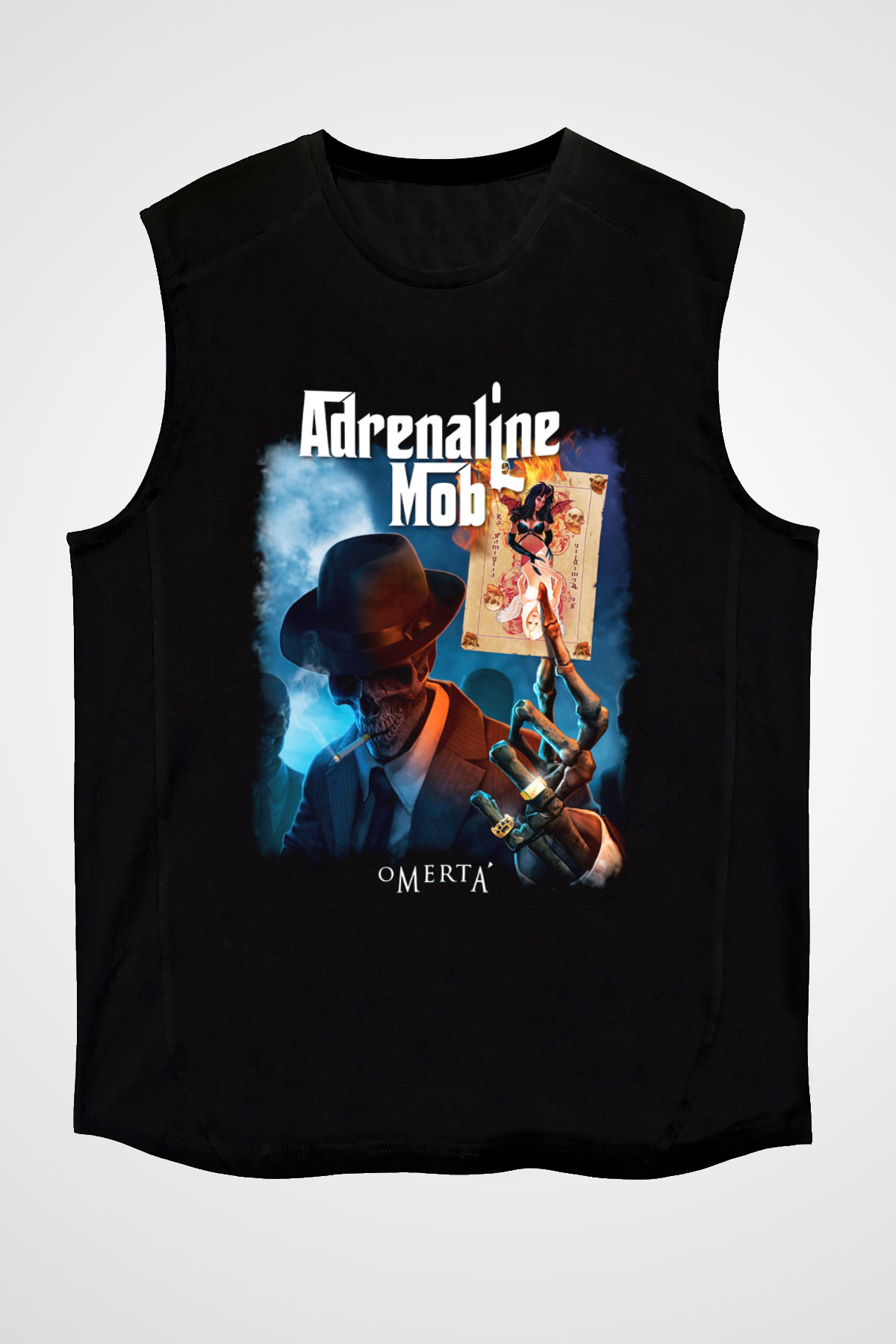 Adrenaline Mob Siyah Unisex Kolsuz Tişört