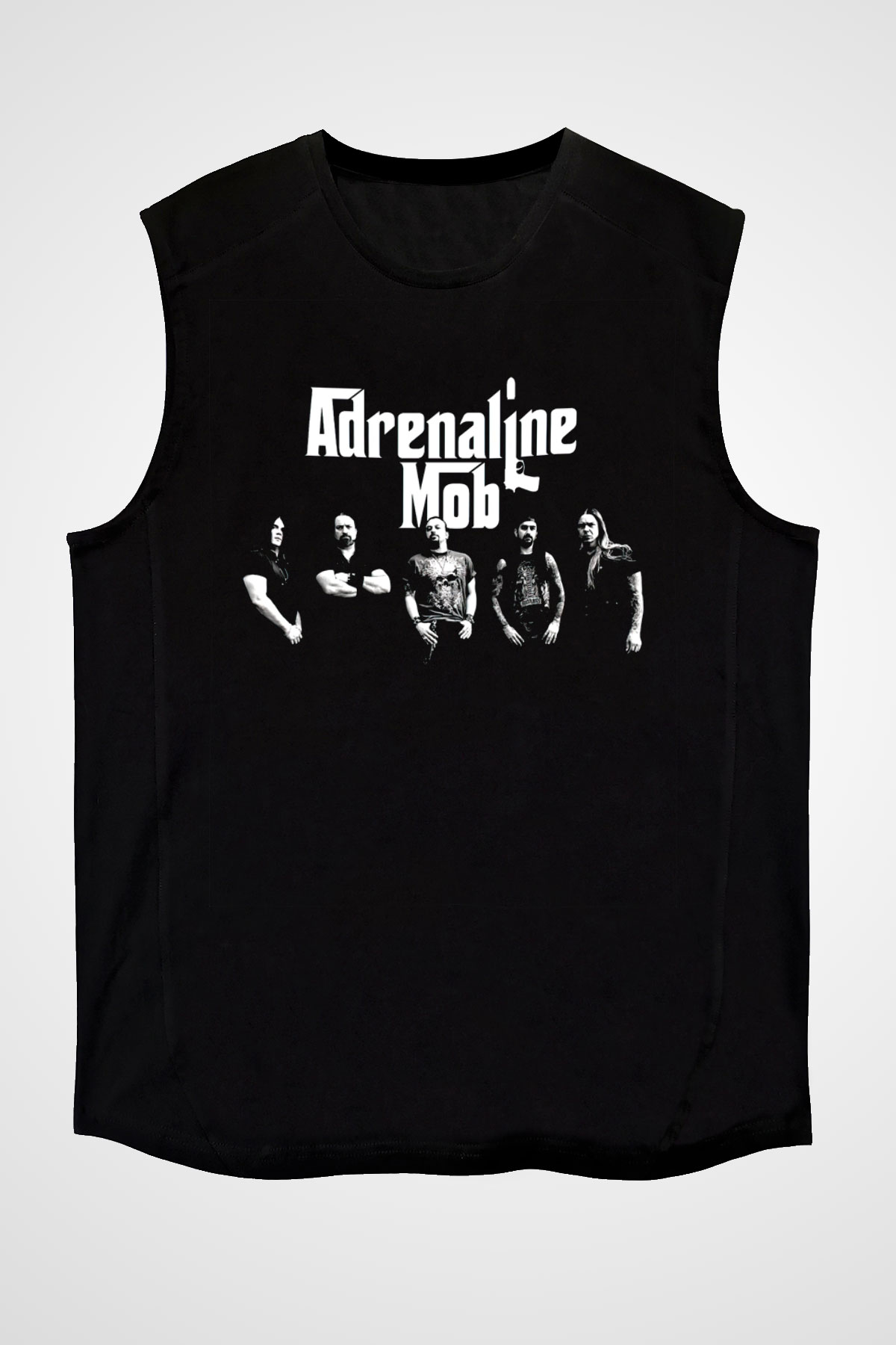 Adrenaline Mob Siyah Unisex Kolsuz Tişört
