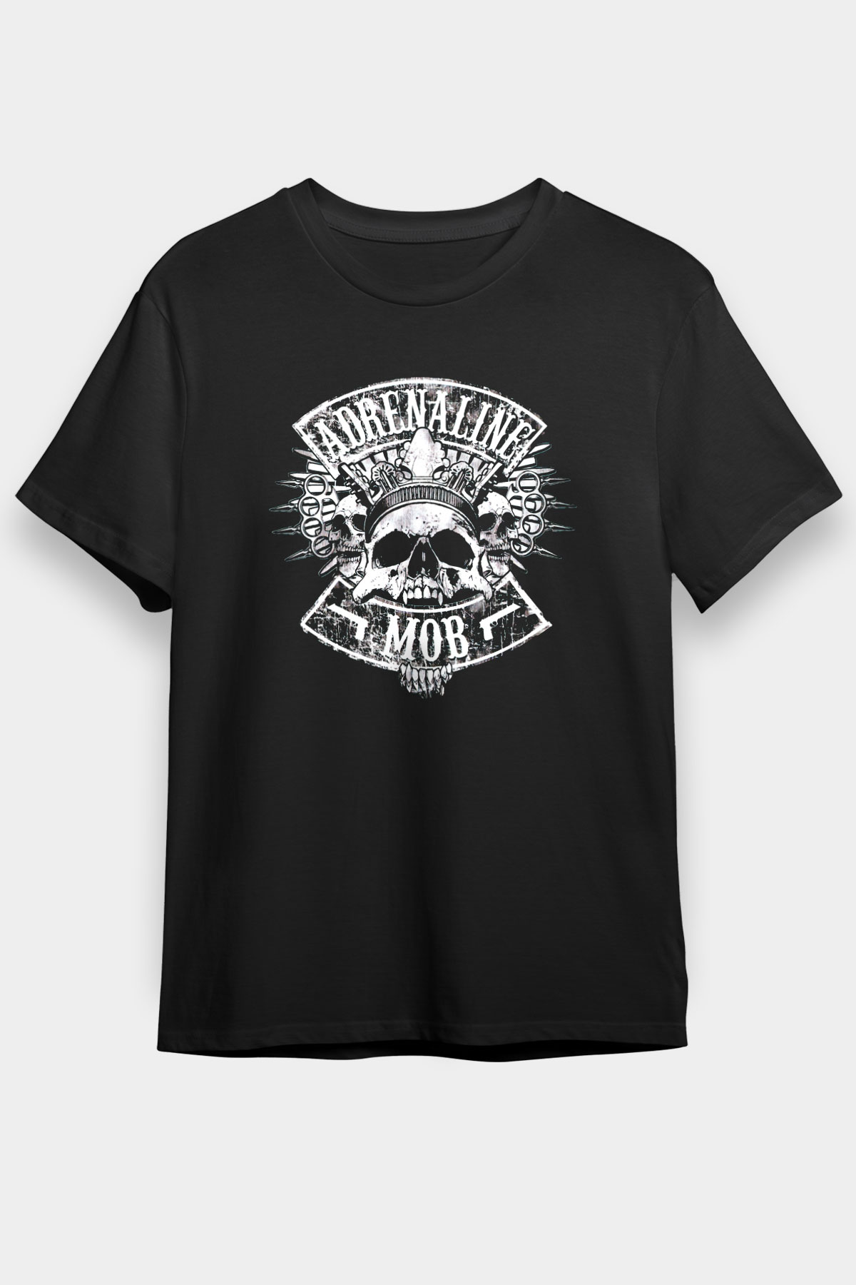 Adrenaline Mob Siyah Unisex Tişört T-Shirt - TişörtFabrikası