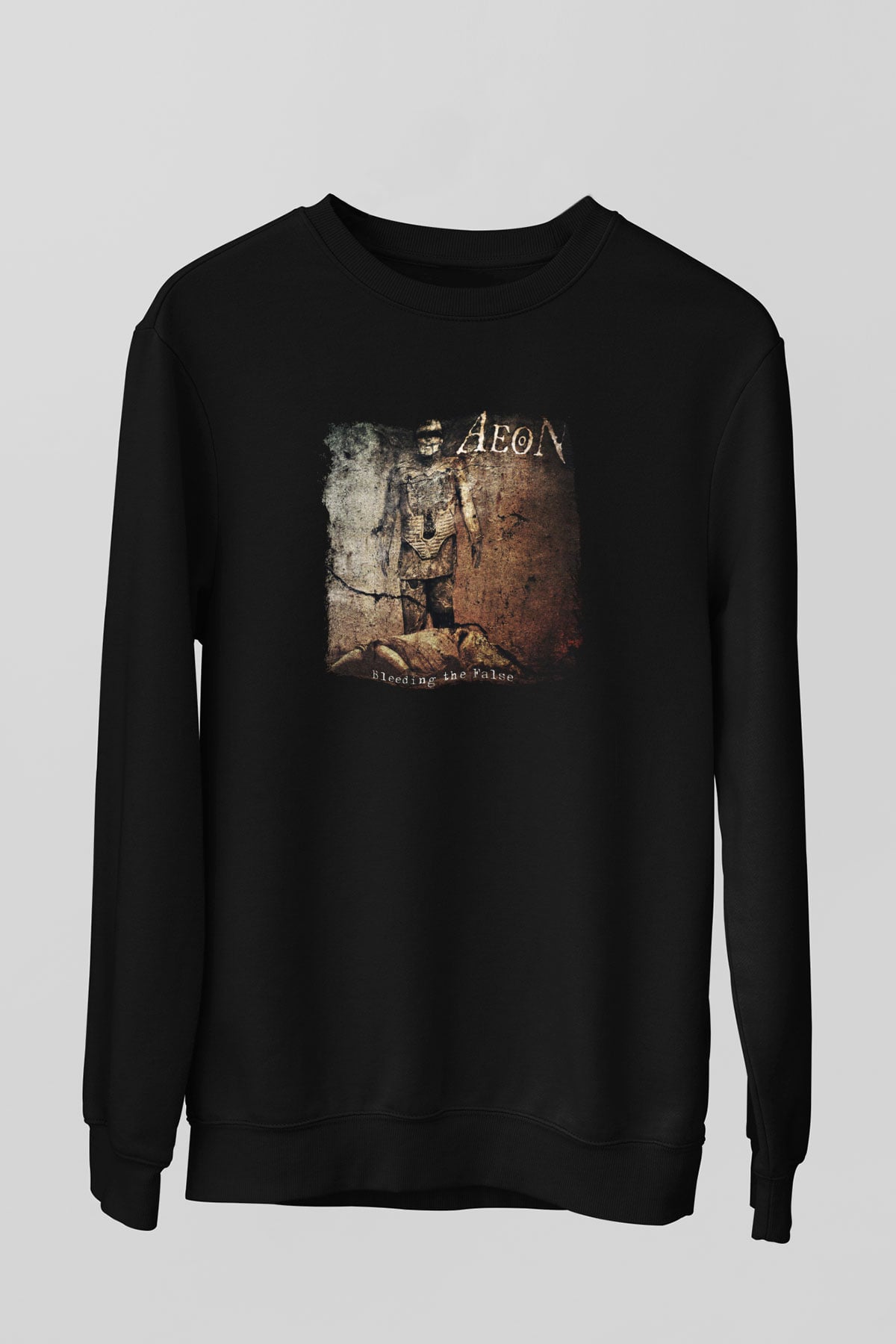 Aeon Baskılı Unisex Siyah Sweatshirt
