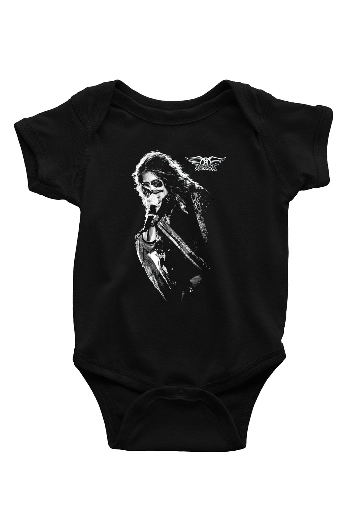 Aerosmith Baskılı Siyah Bebek Body - Zıbın