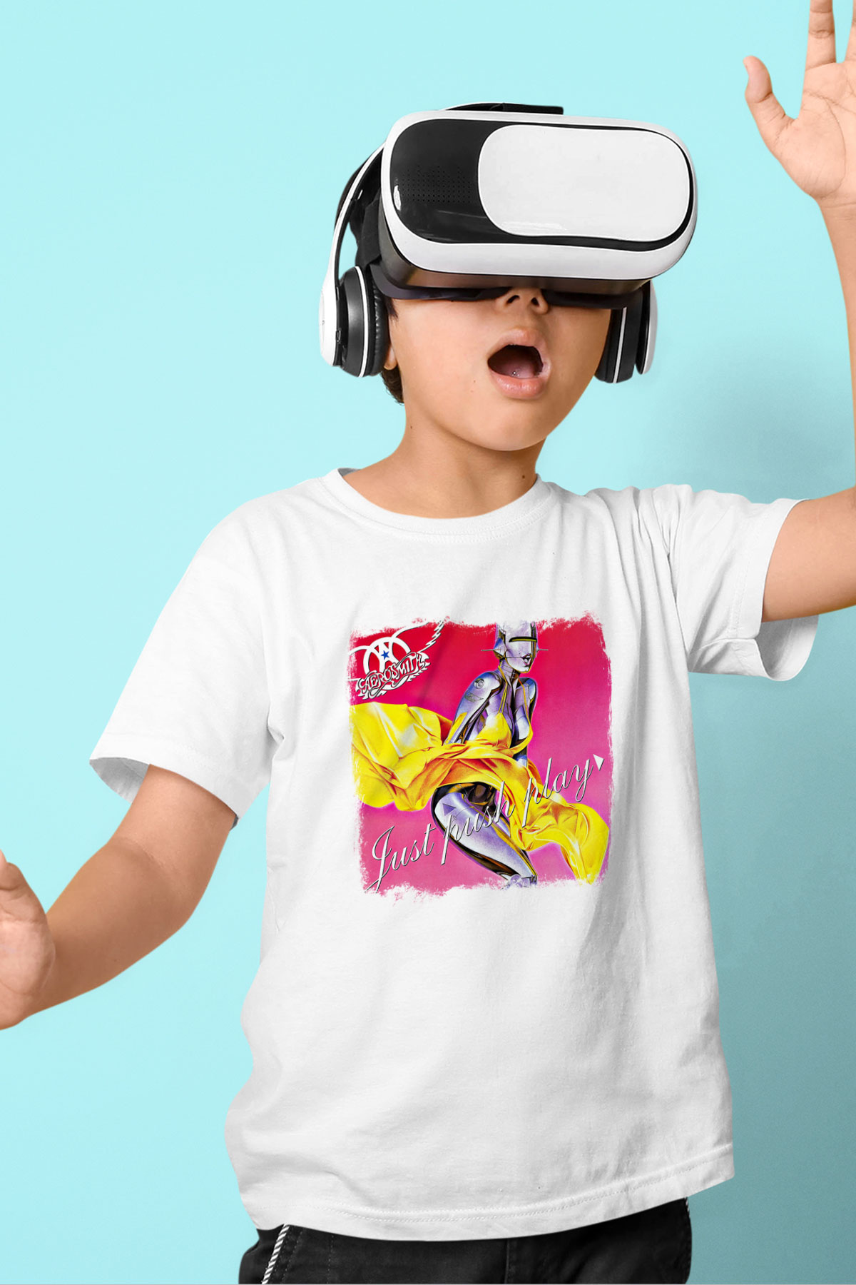 Aerosmith Baskılı Unisex Beyaz Çocuk Tişört