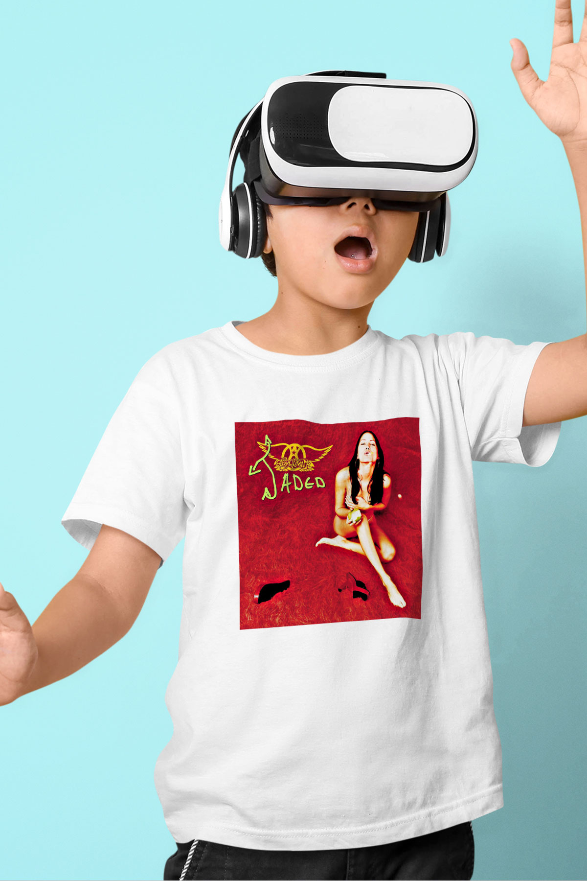 Aerosmith Baskılı Unisex Beyaz Çocuk Tişört