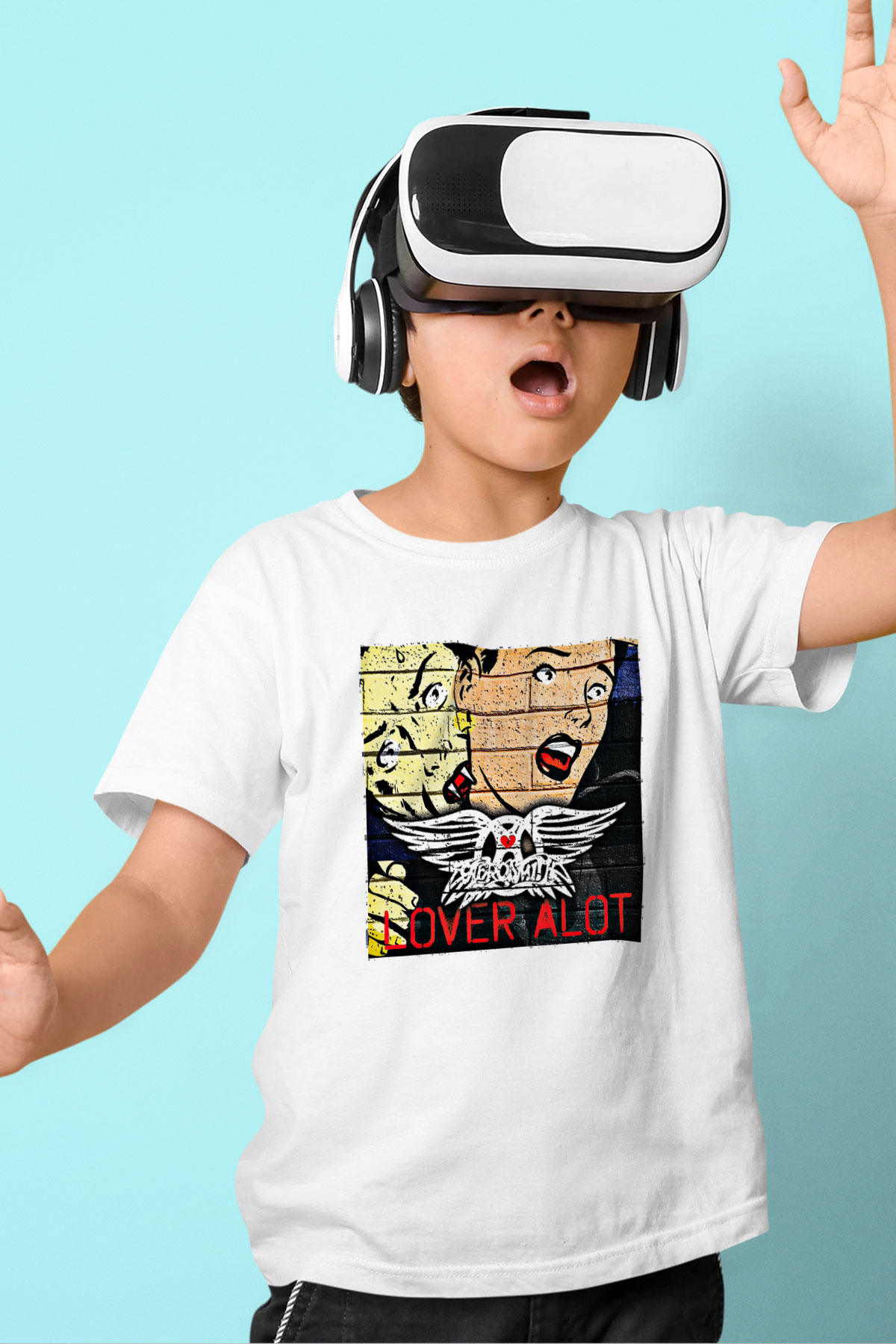 Aerosmith Baskılı Unisex Beyaz Çocuk Tişört