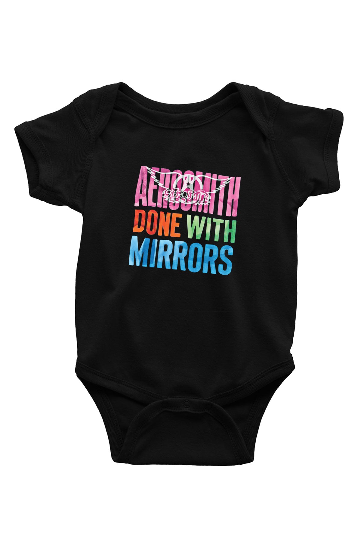 Aerosmith Baskılı Unisex Siyah Bebek Body - Zıbın