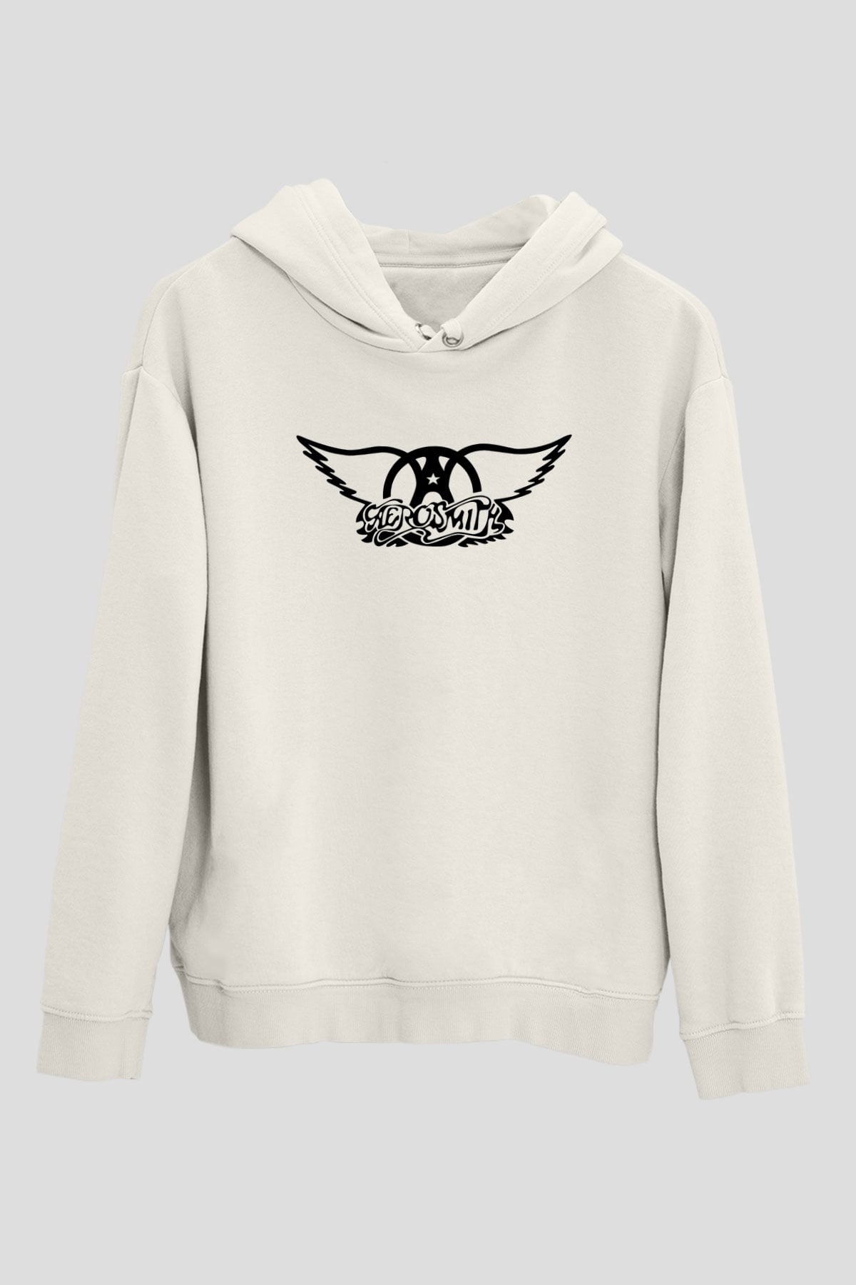 Aerosmith Beyaz Unisex Kapşonlu Sweatshirt