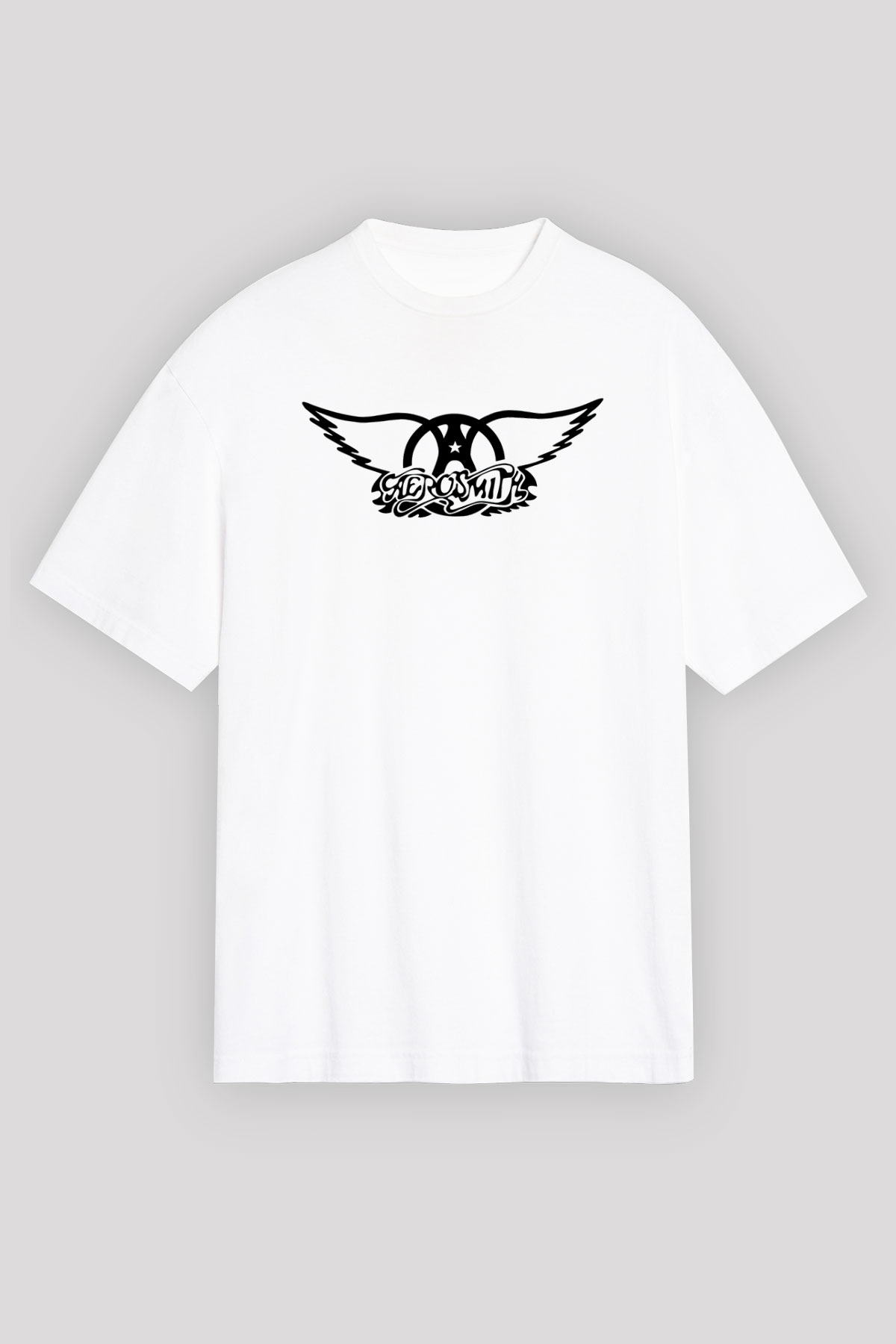 Aerosmith Beyaz Unisex Oversize Tişört T-Shirt