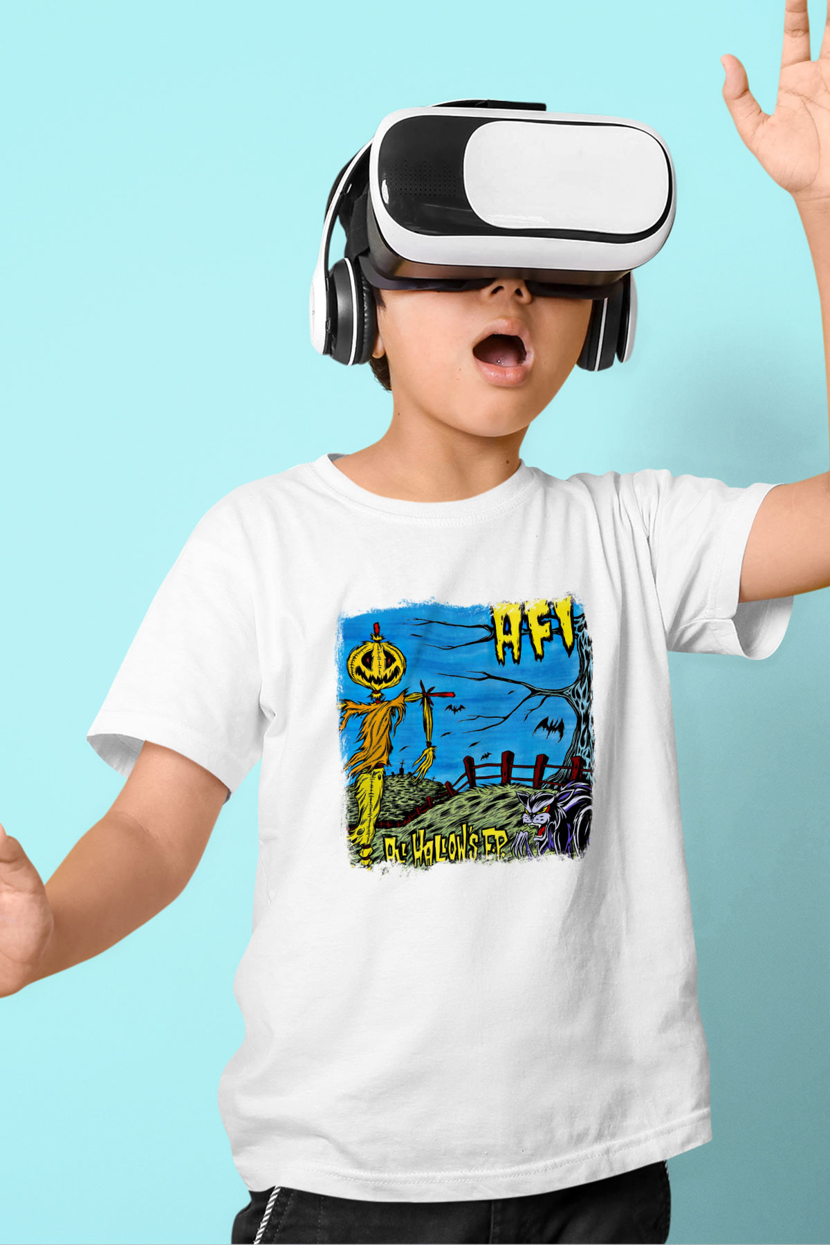 Afi Baskılı Unisex Beyaz Çocuk Tişört