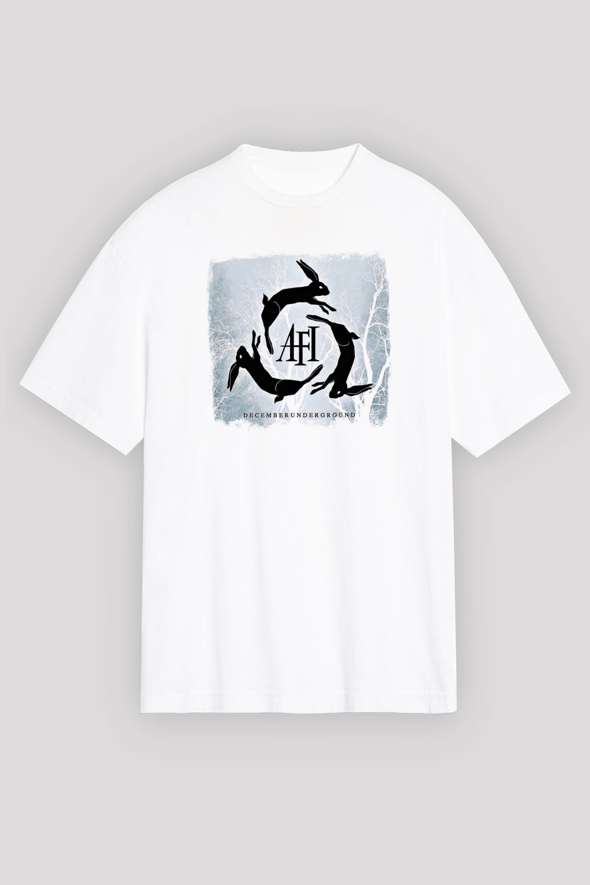 Afi Baskılı Unisex Beyaz Oversize Tişört