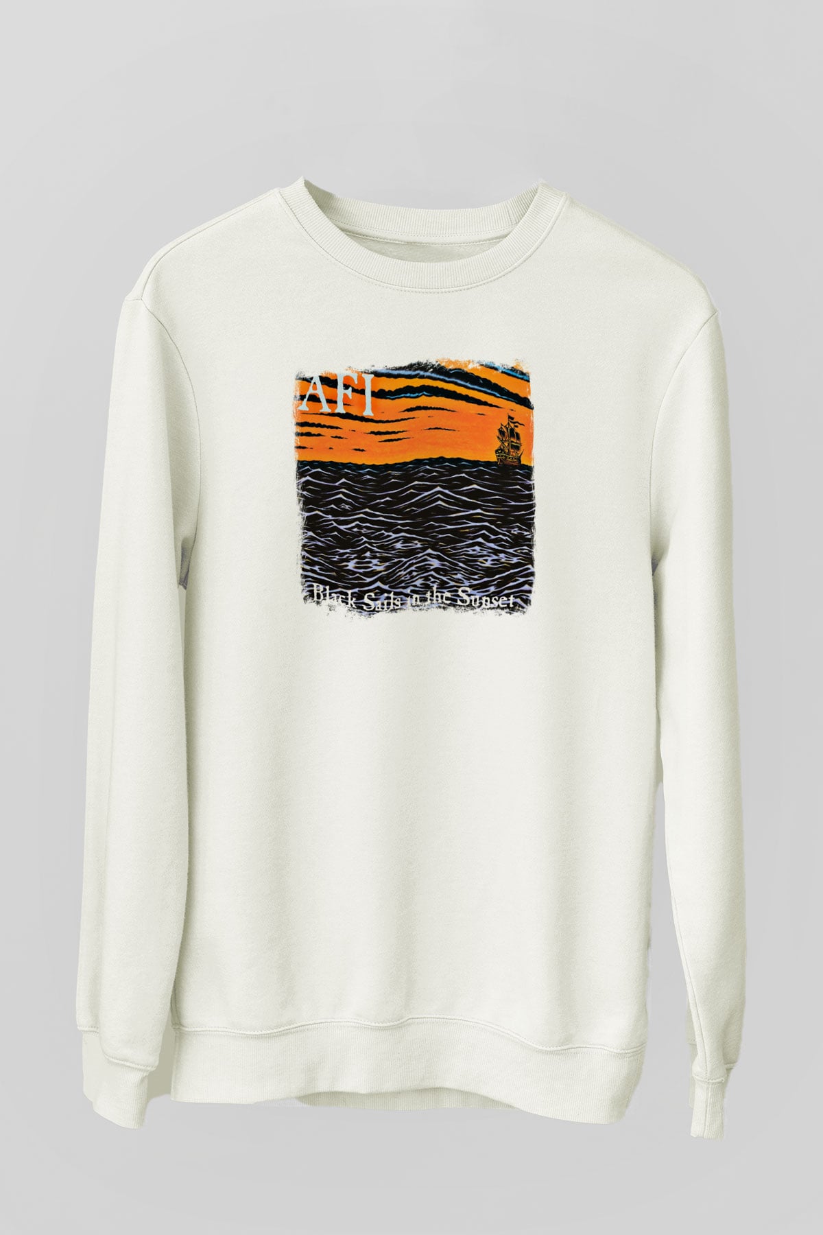 Afi Baskılı Unisex Beyaz Sweatshirt