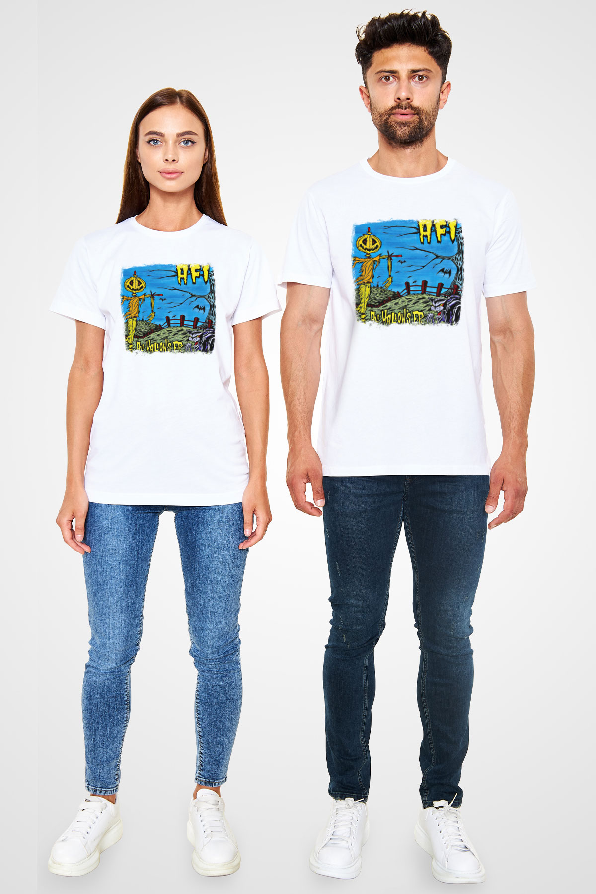 Afi Baskılı Unisex Beyaz Tişört