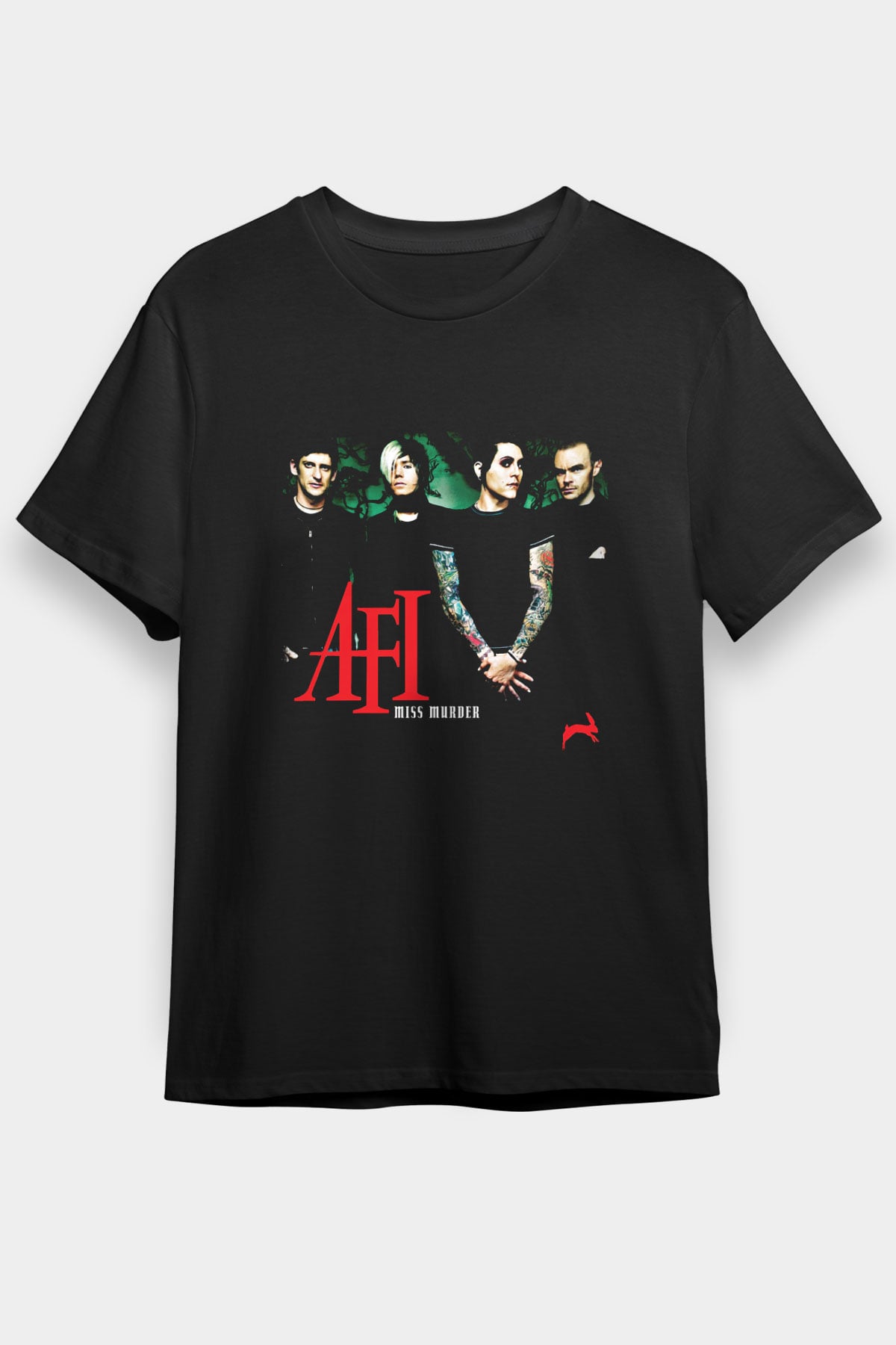 Afi Baskılı Unisex Siyah Tişört