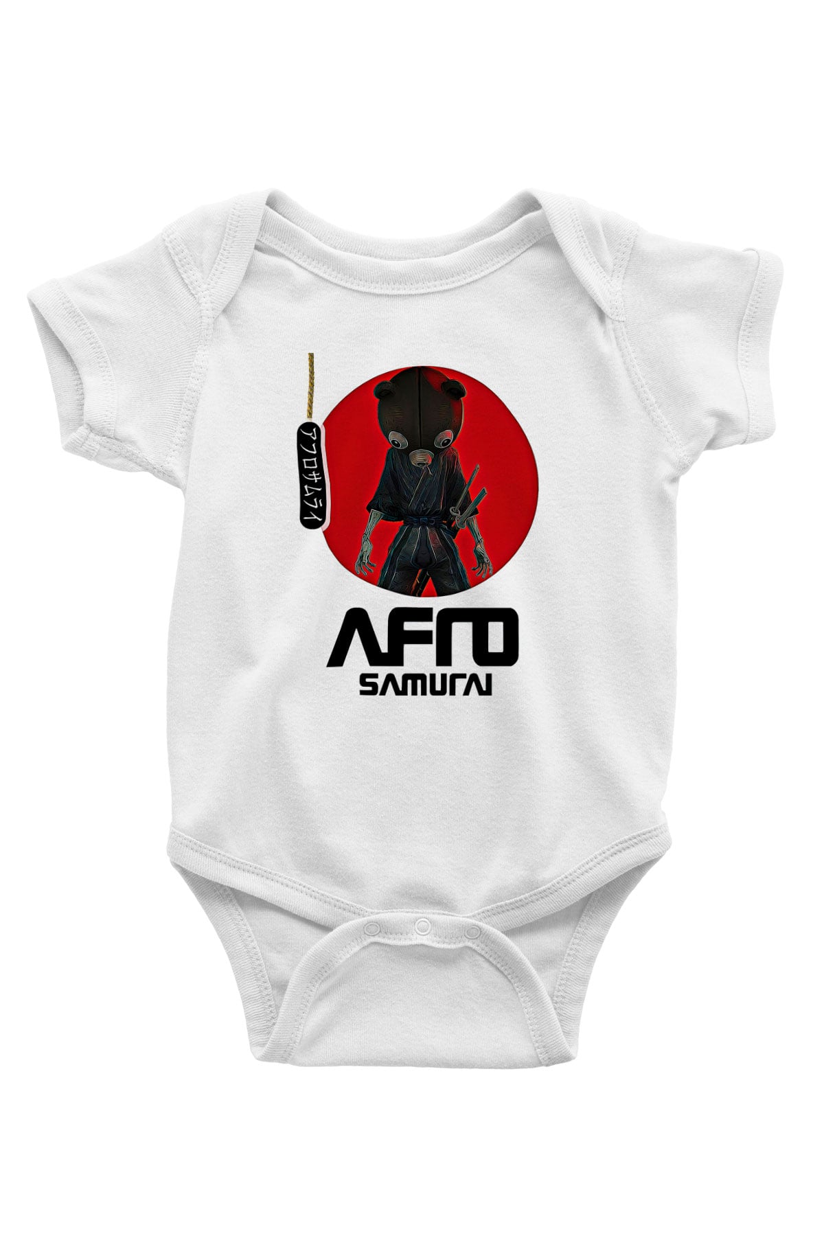 Afro Samurai Baskılı Beyaz Unisex Bebek Body - Zıbın