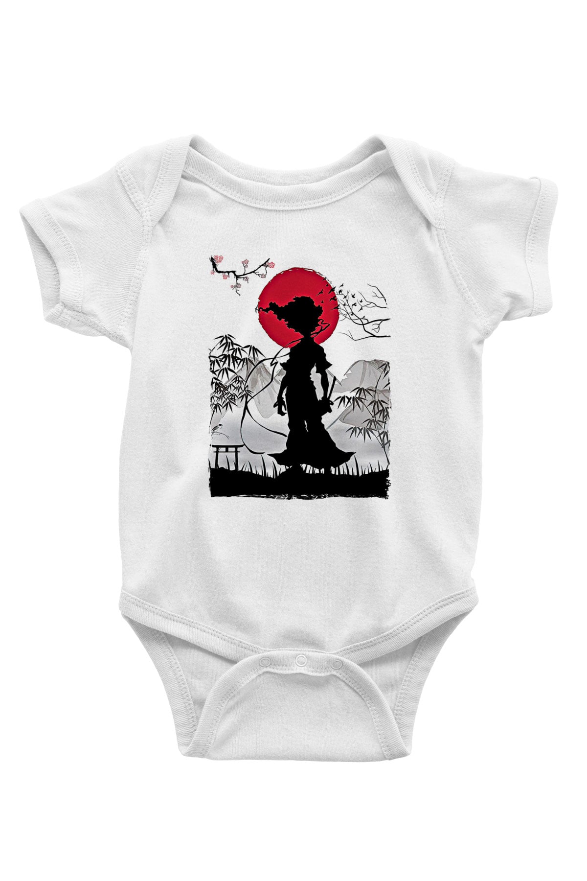 Afro Samurai Baskılı Beyaz Unisex Bebek Body - Zıbın