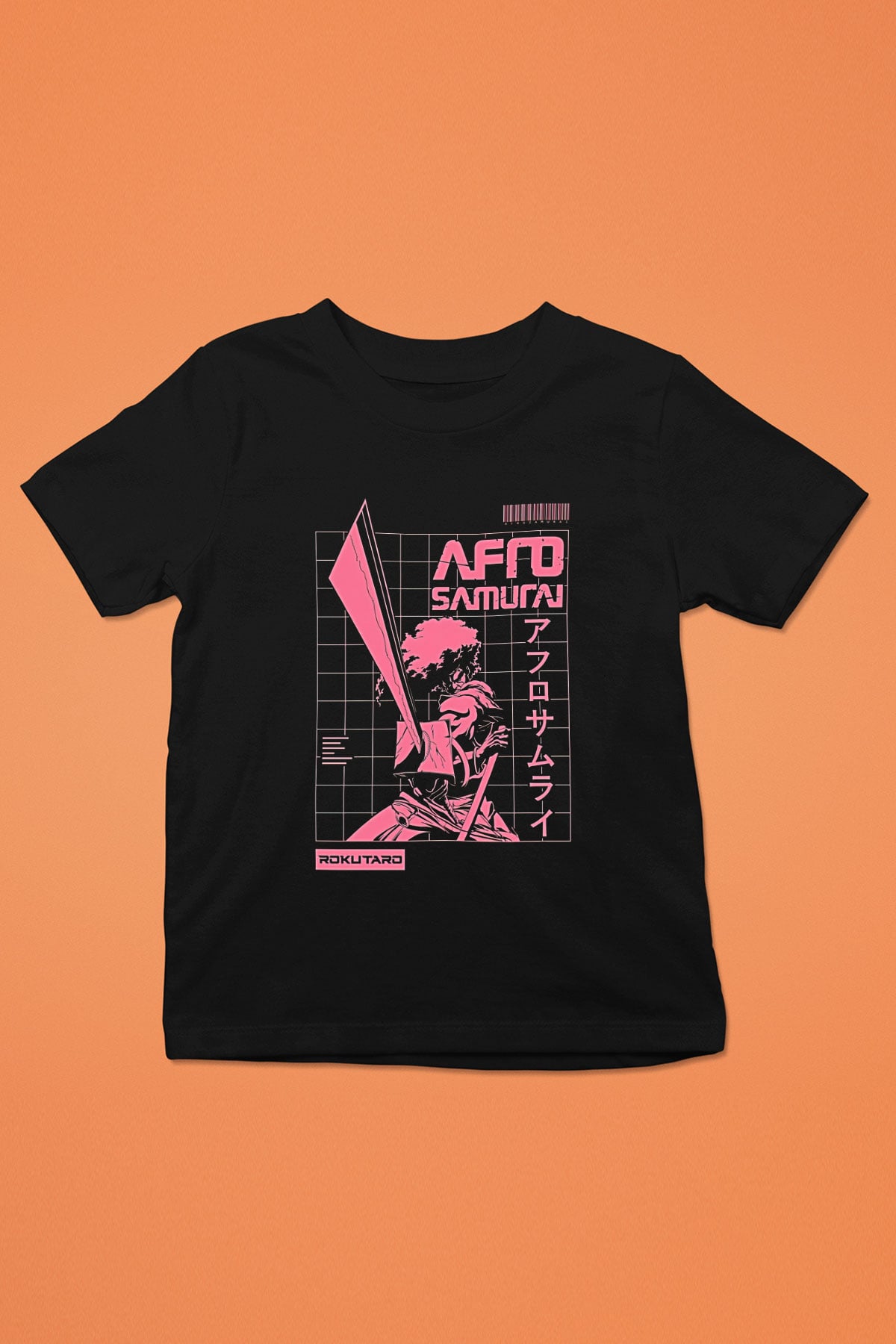 Afro Samurai Baskılı Unisex Siyah Çocuk Tişört - Tshirt