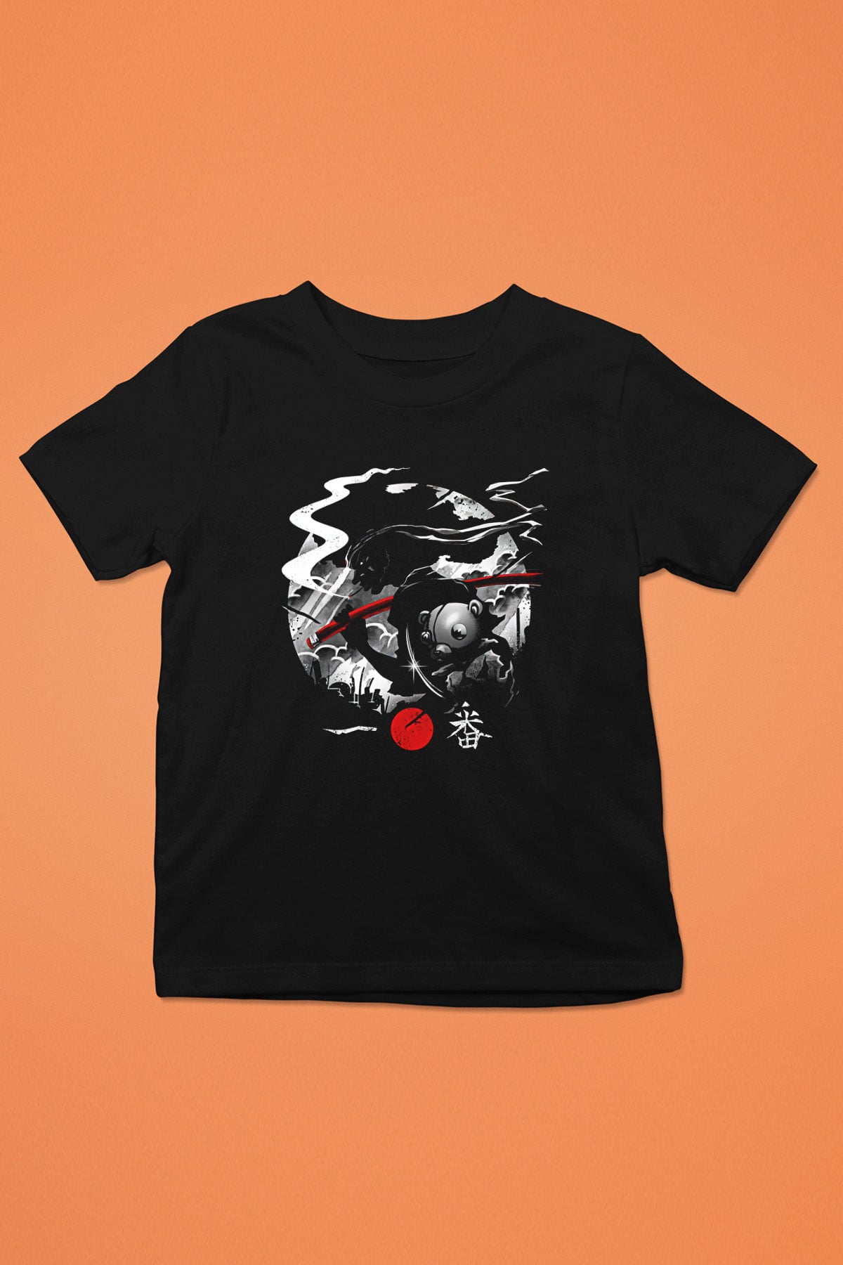 Afro Samurai Baskılı Unisex Siyah Çocuk Tişört - Tshirt