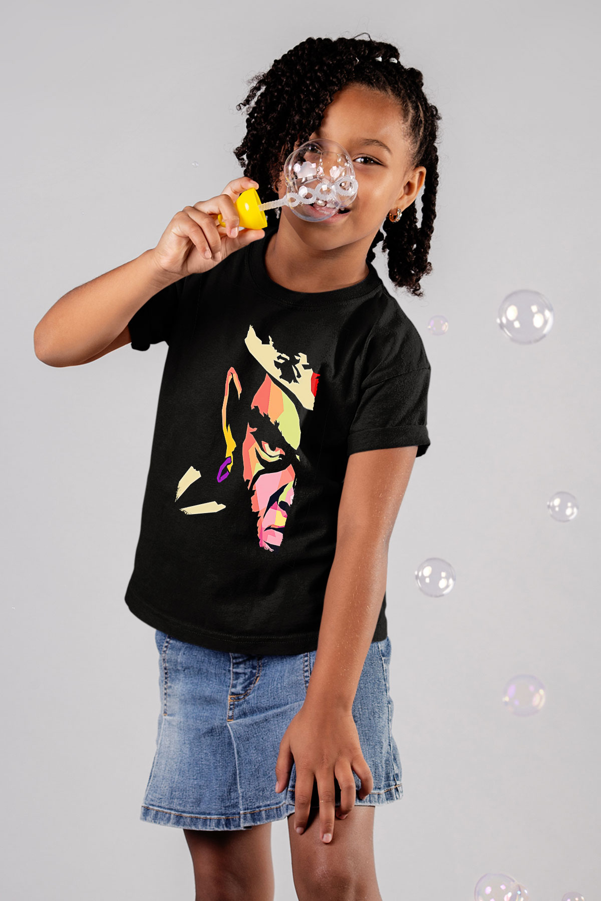 Afro Samurai Baskılı Unisex Siyah Çocuk Tişört - Tshirt