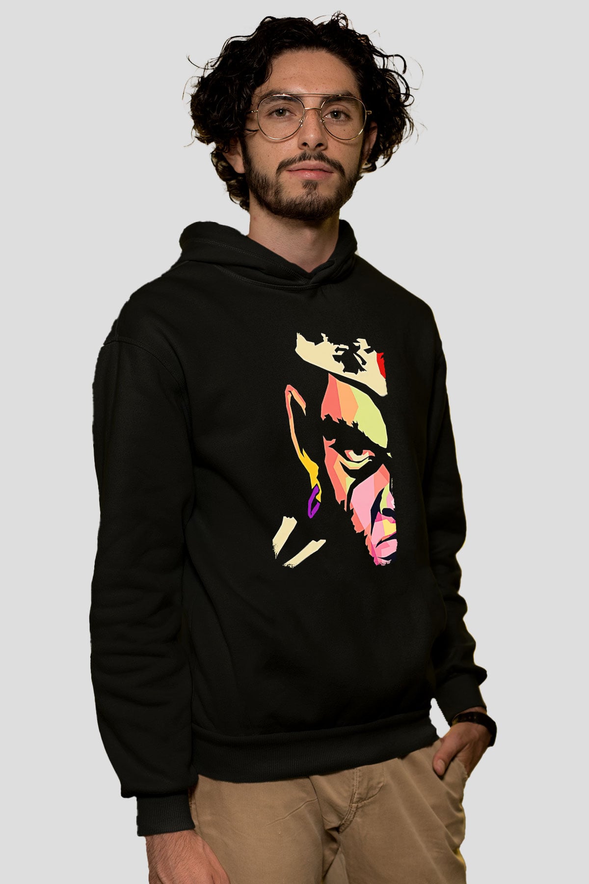 Afro Samurai Baskılı Unisex Siyah Hoodie