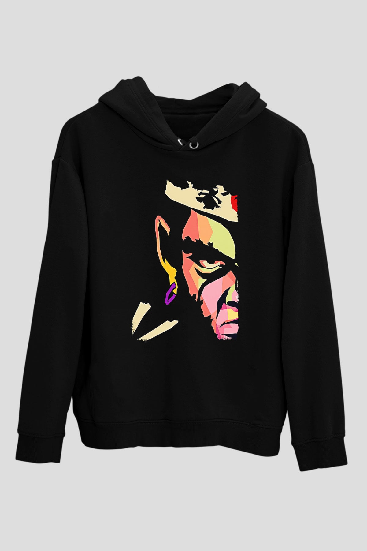 Afro Samurai Baskılı Unisex Siyah Hoodie