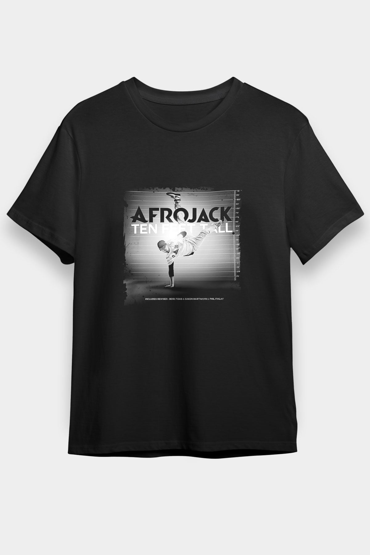 Afrojack Baskılı Unisex Siyah Tişört