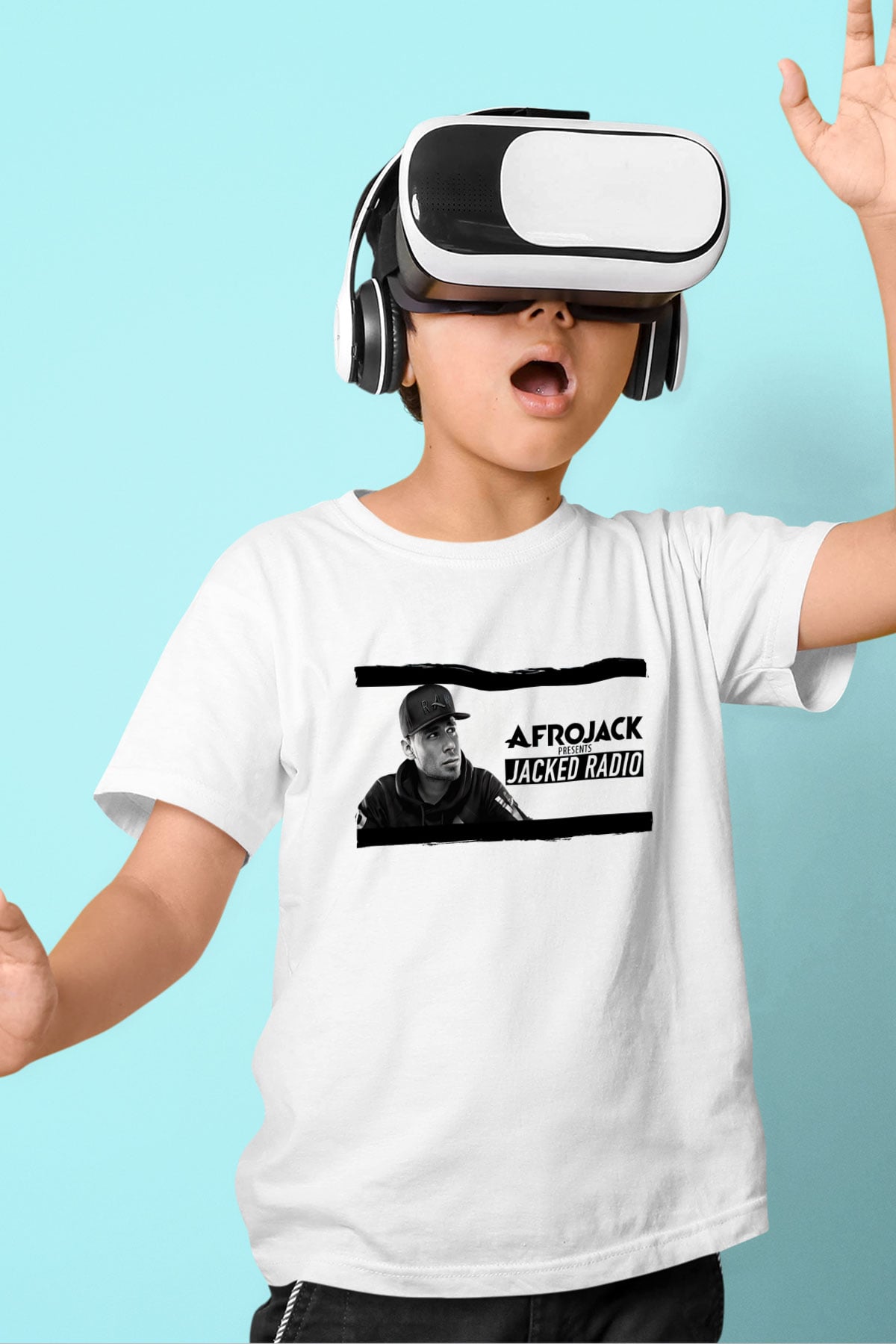 Afrojack Beyaz Unisex Çocuk Tişört