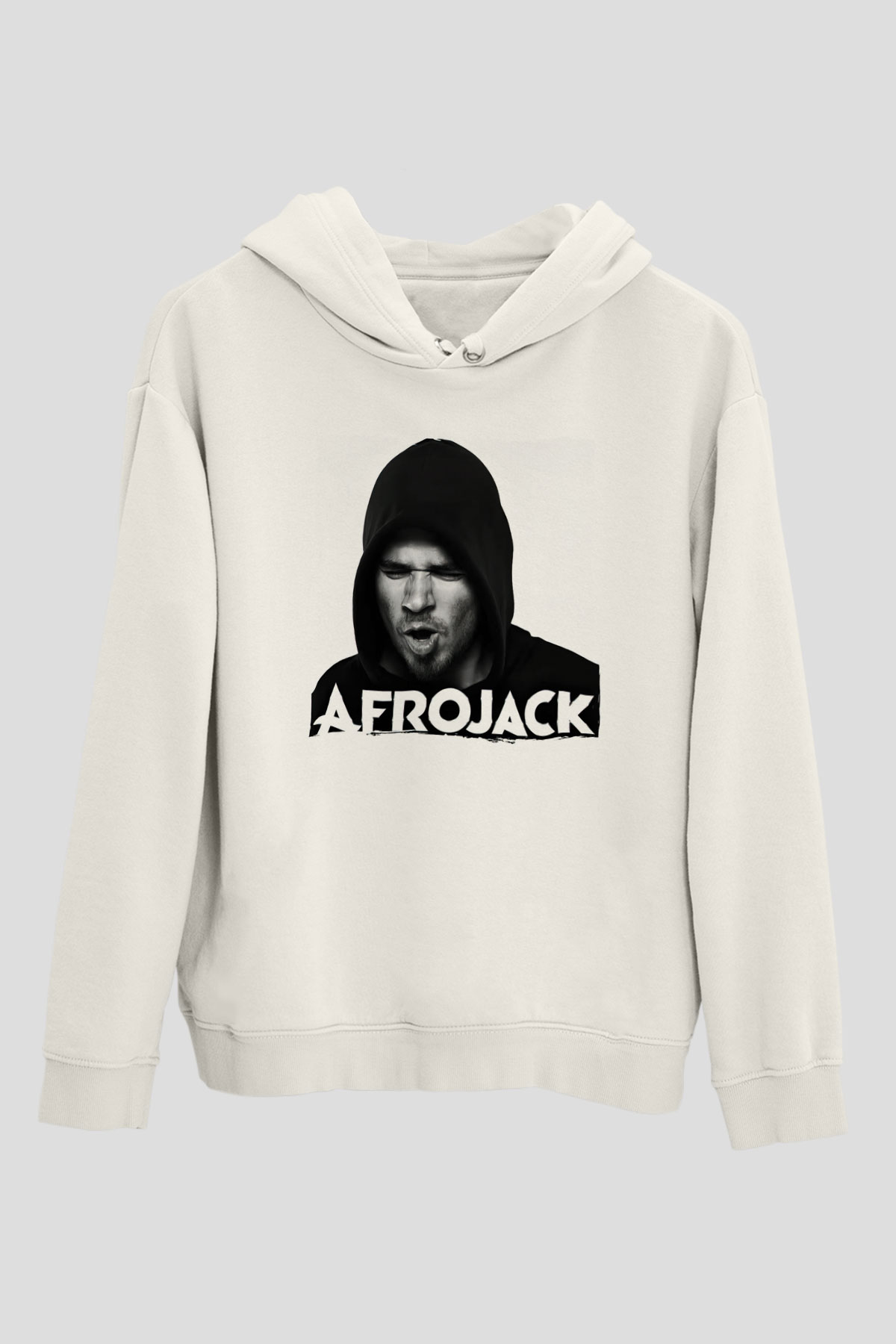 Afrojack Beyaz Unisex Kapüşonlu Sweatshirt