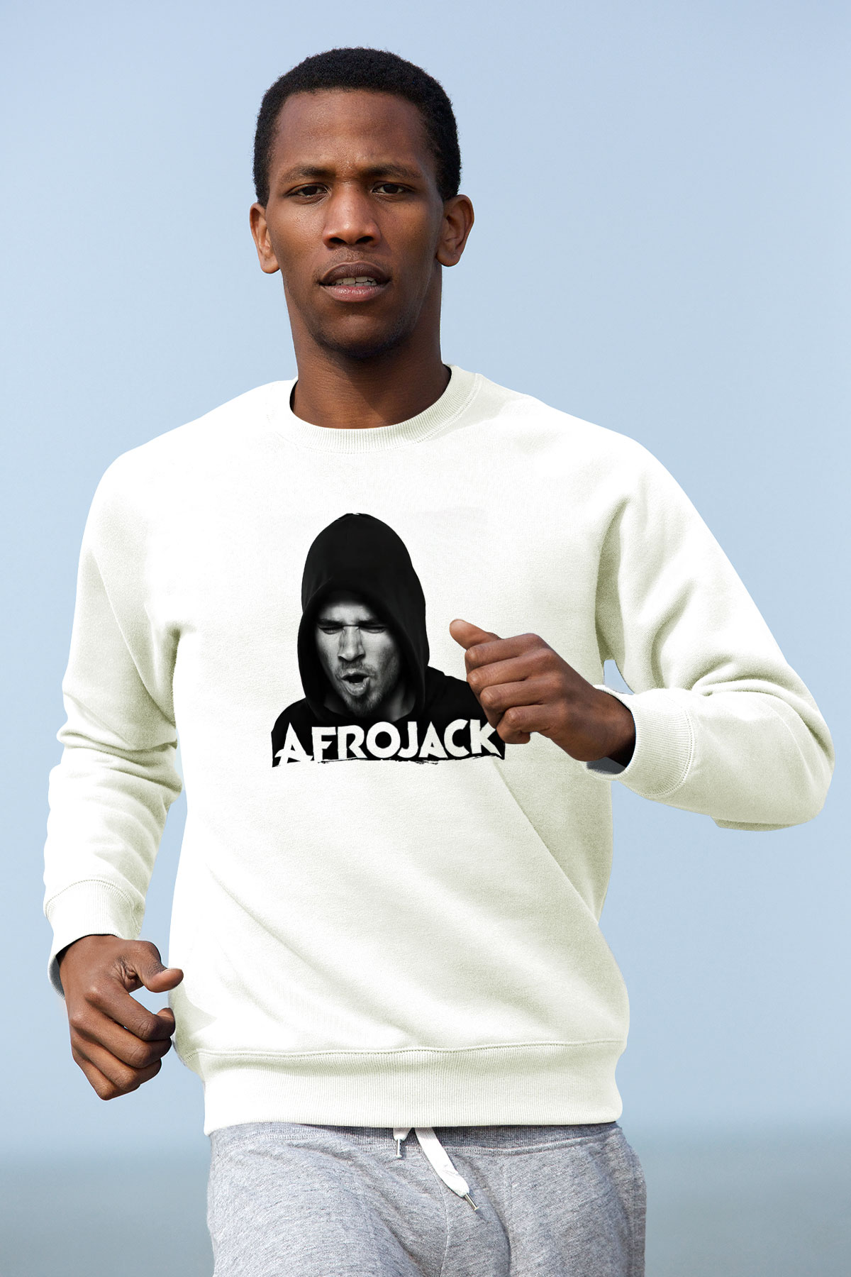 Afrojack Beyaz Unisex Sweatshirt