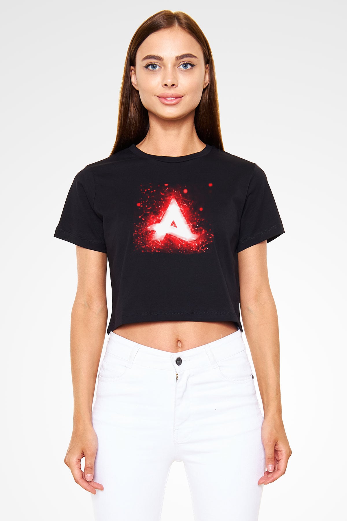 Afrojack Siyah  Crop Top Tişört