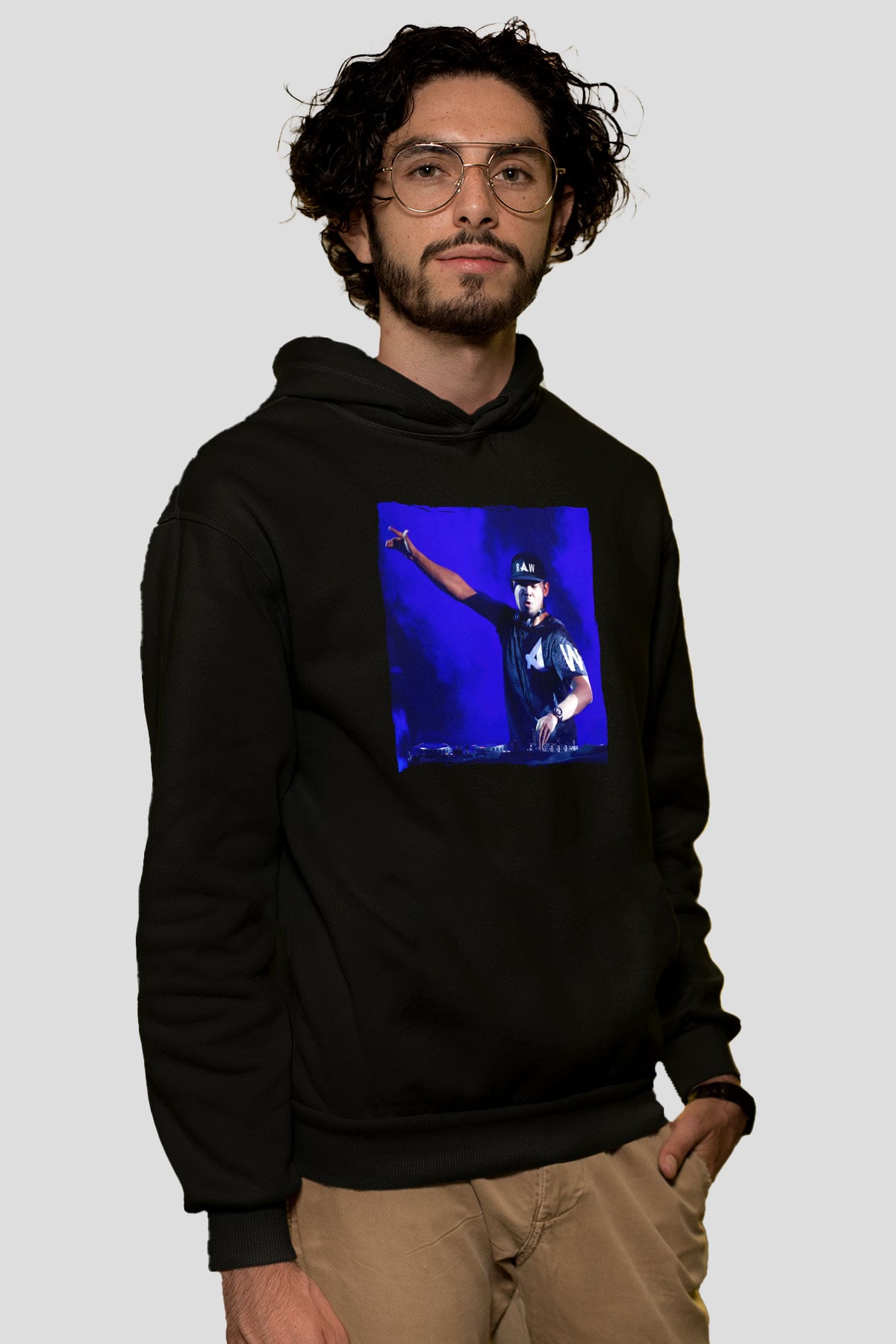 Afrojack Siyah Unisex Kapüşonlu Sweatshirt