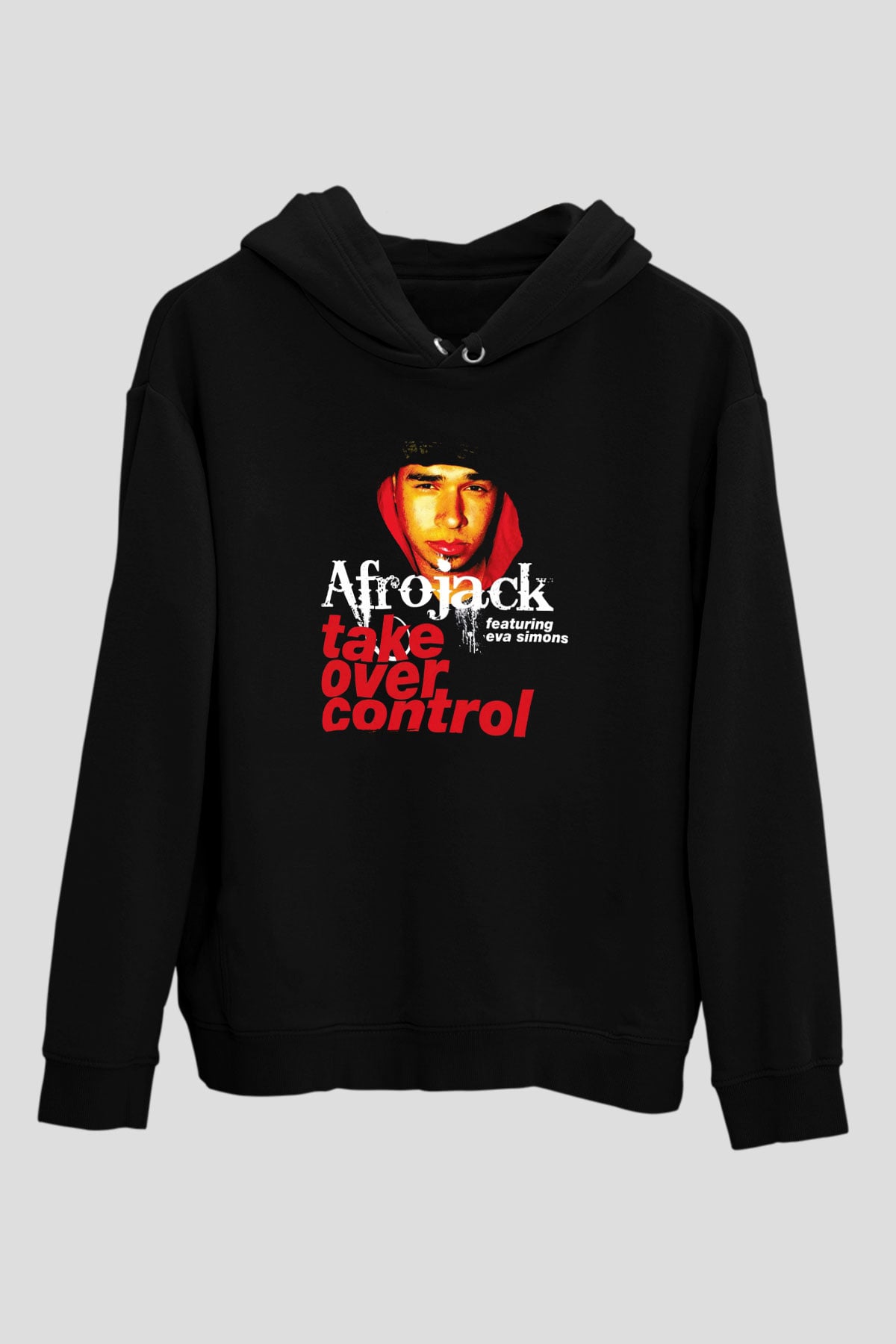Afrojack Siyah Unisex Kapüşonlu Sweatshirt