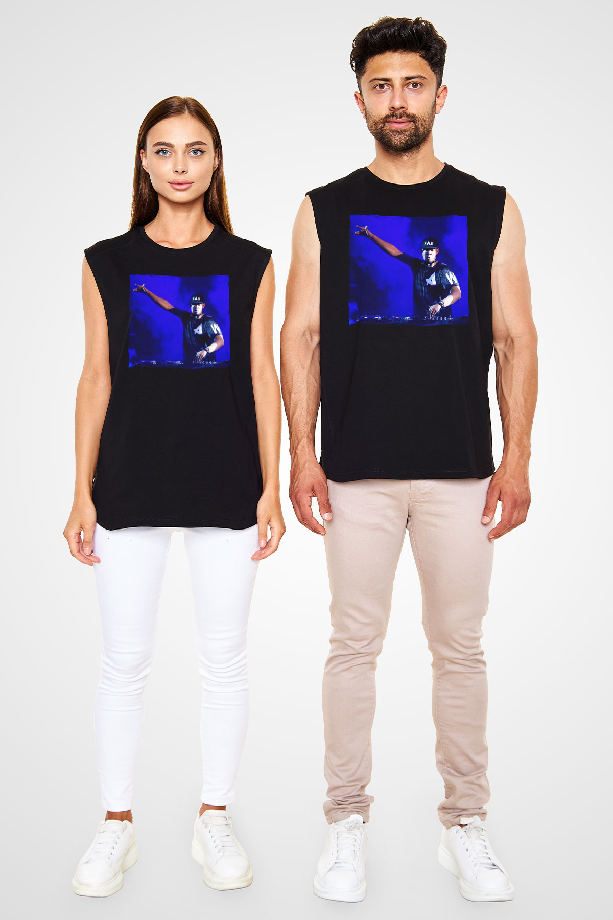 Afrojack Siyah Unisex Kolsuz Tişört