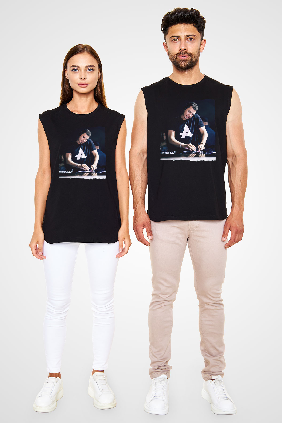 Afrojack Siyah Unisex Kolsuz Tişört
