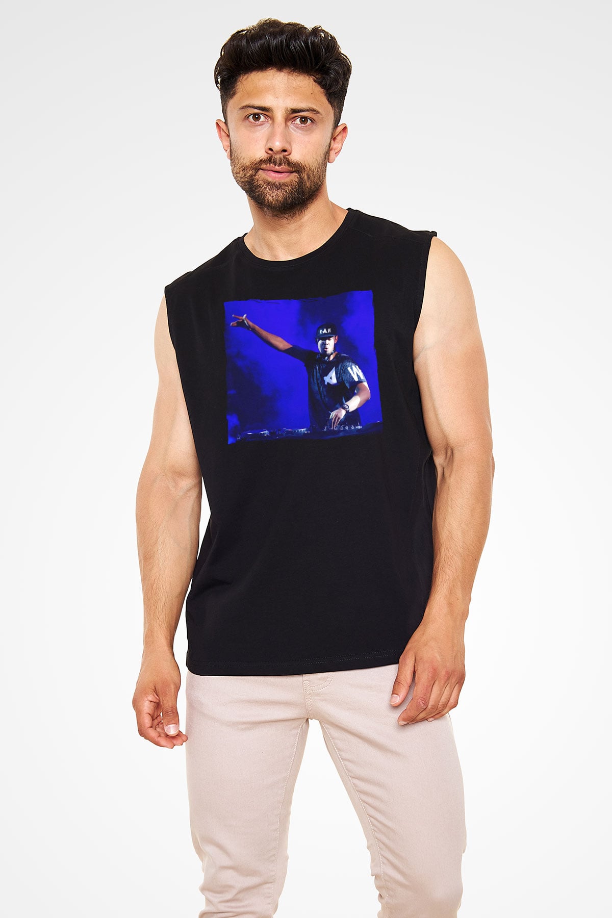 Afrojack Siyah Unisex Kolsuz Tişört