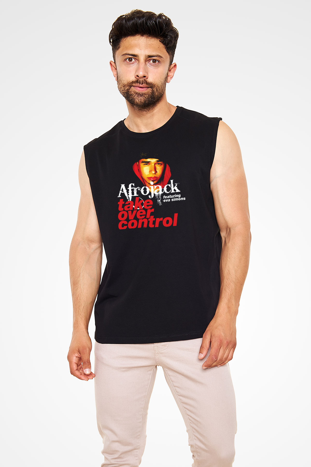 Afrojack Siyah Unisex Kolsuz Tişört
