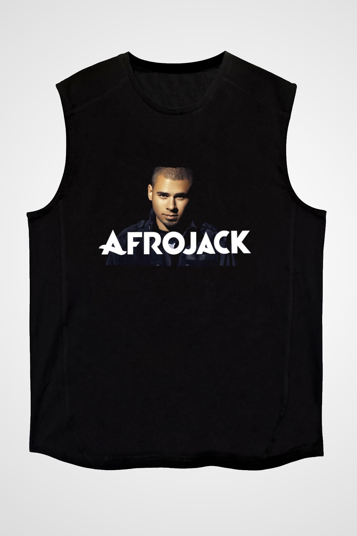 Afrojack Siyah Unisex Kolsuz Tişört