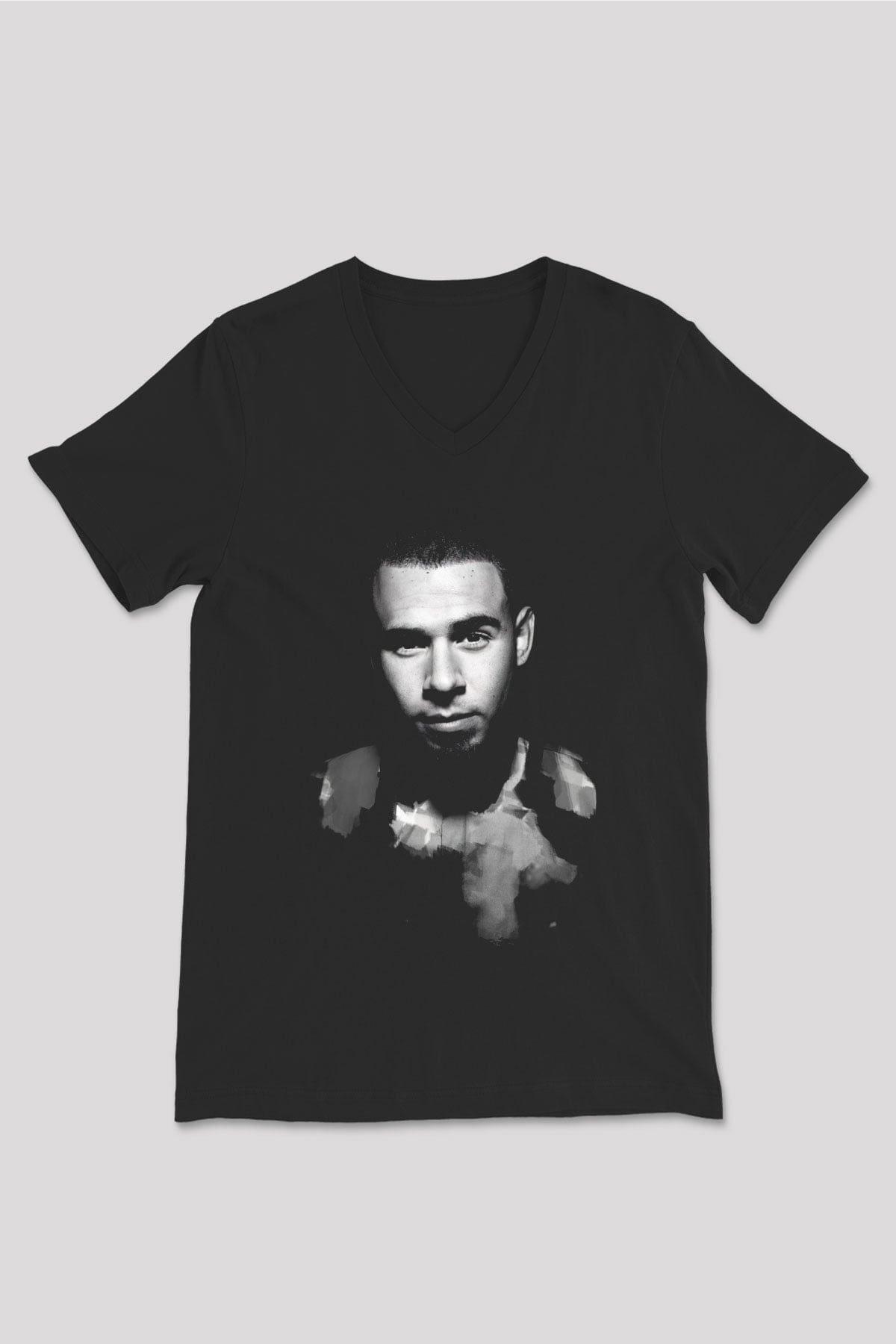 Afrojack Siyah Unisex V Yaka Tişört