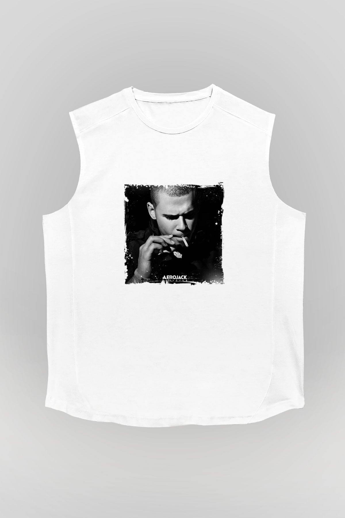 AfrojackBaskılı Beyaz Kolsuz Tişört
