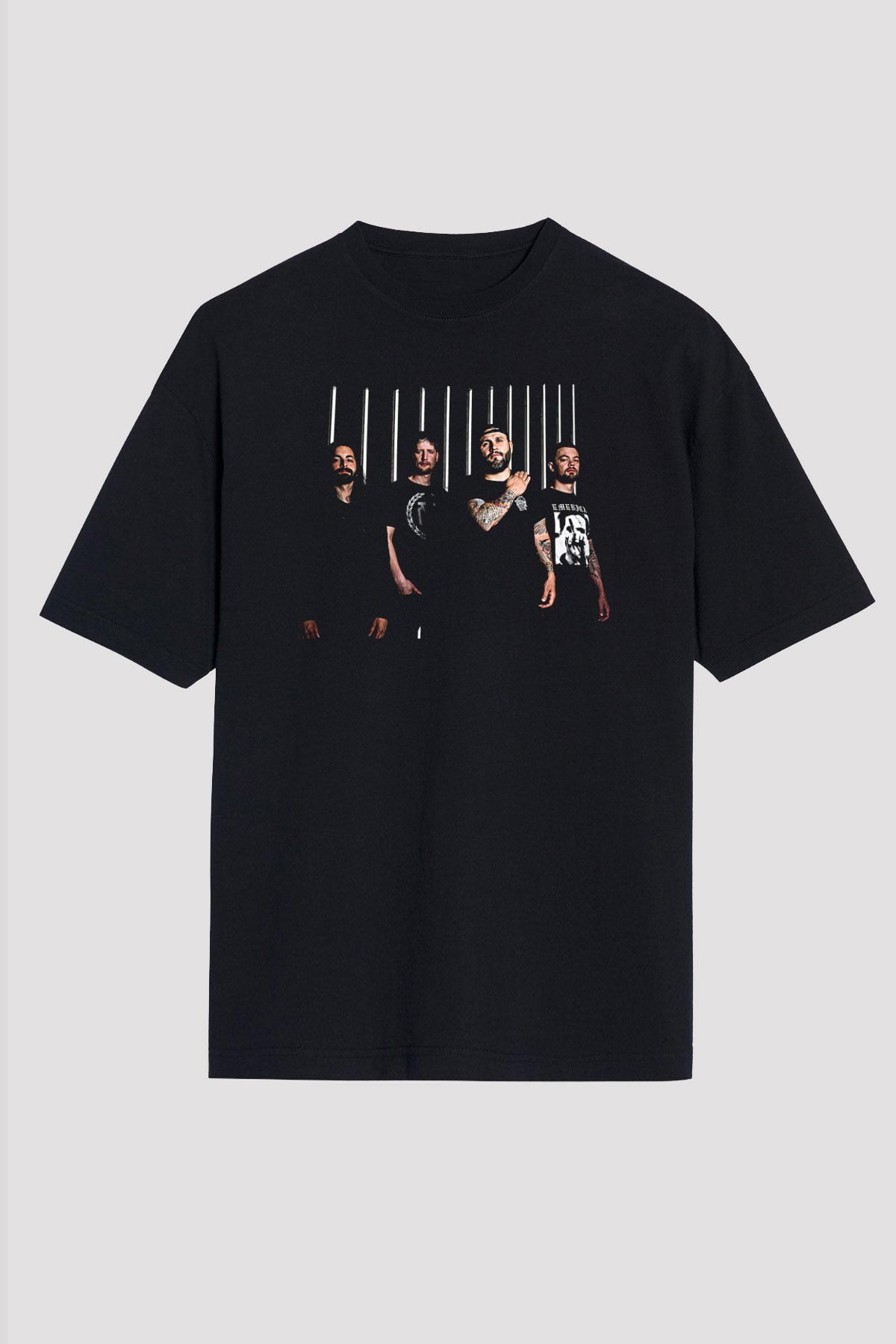 After The Burial Baskılı Unisex Siyah Oversize Tişört - Tshirt