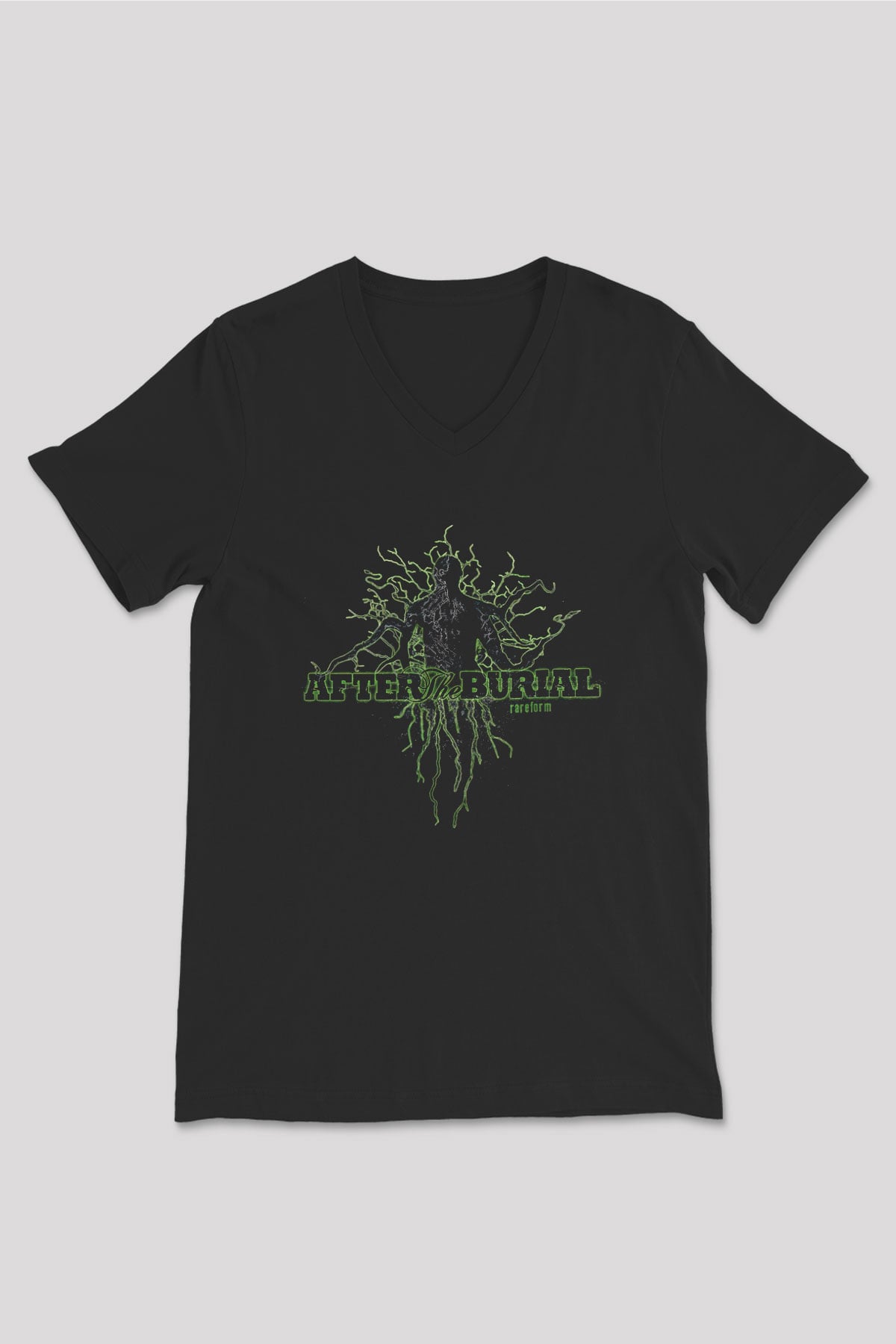 After The Burial Baskılı Unisex Siyah V Yaka Tişört - Tshirt