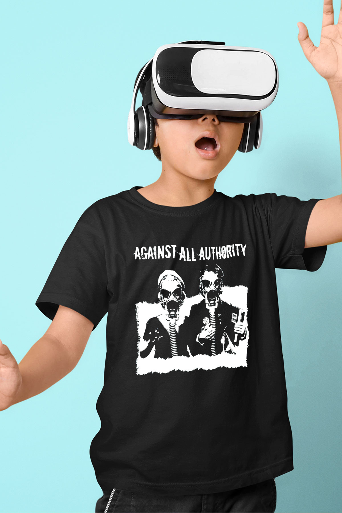 Against All Authority Siyah Unisex Çocuk Tişört