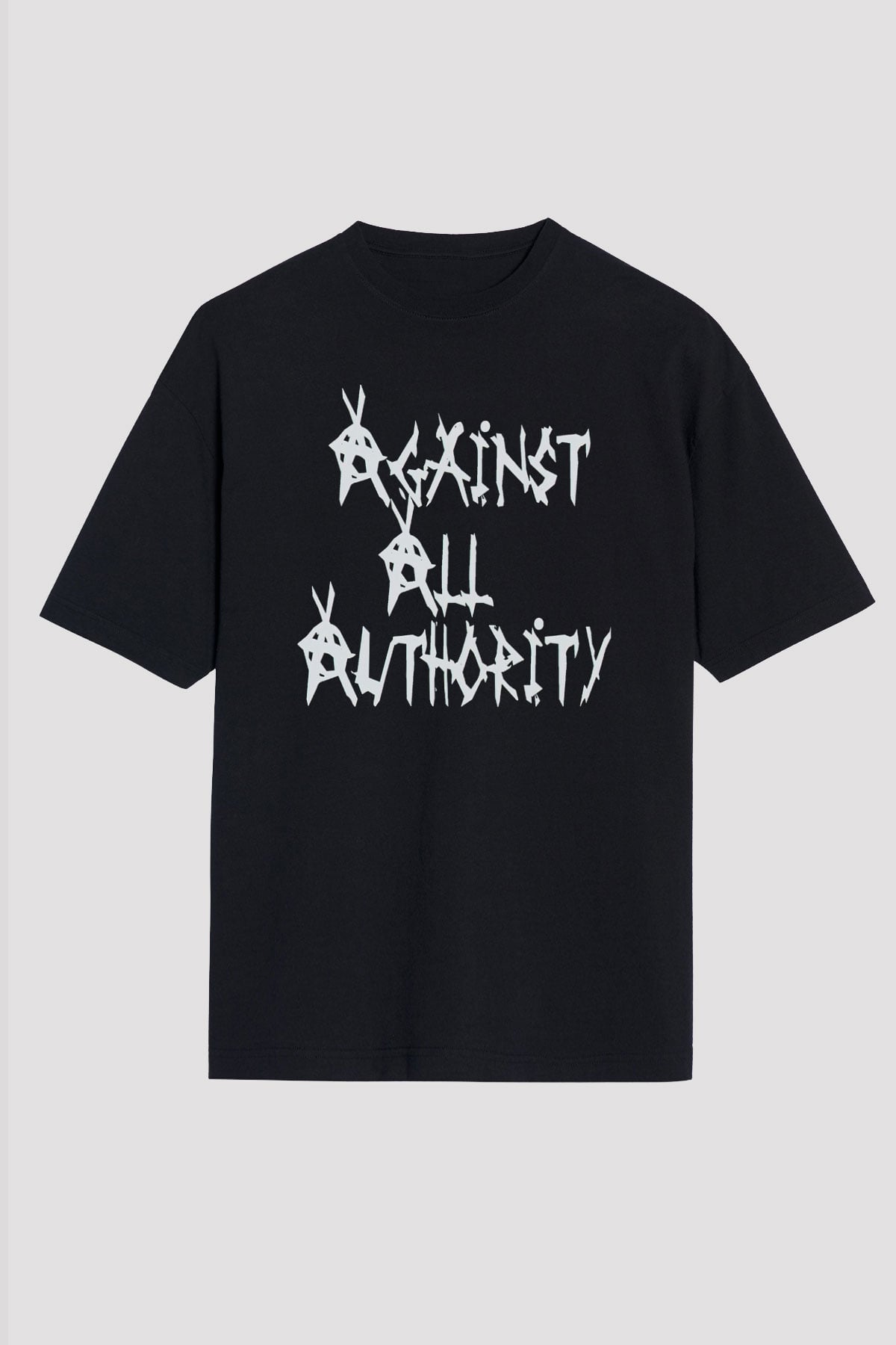 Against All Authority Siyah Unisex Tişört T-Shirt - TişörtFabrikası