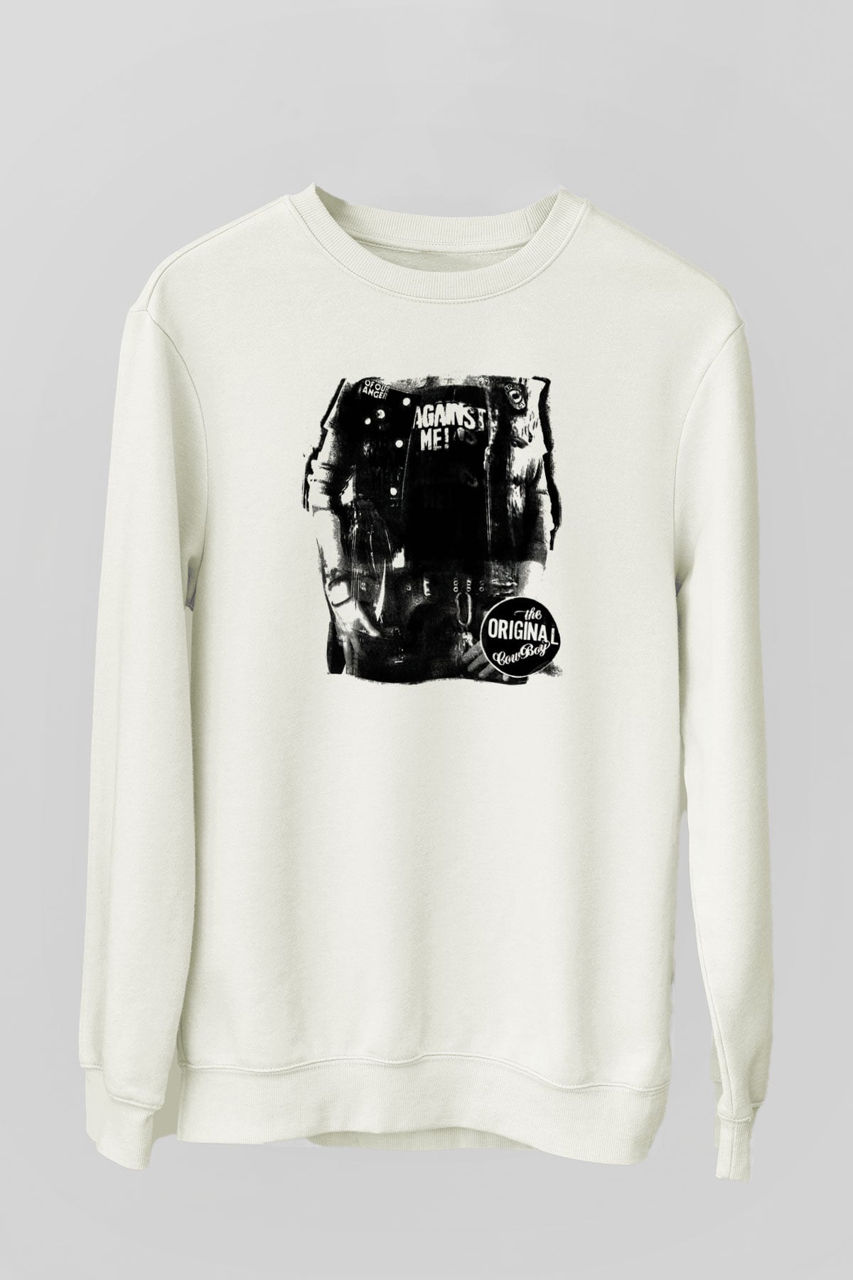 Against Me Beyaz Unisex Sweatshirt