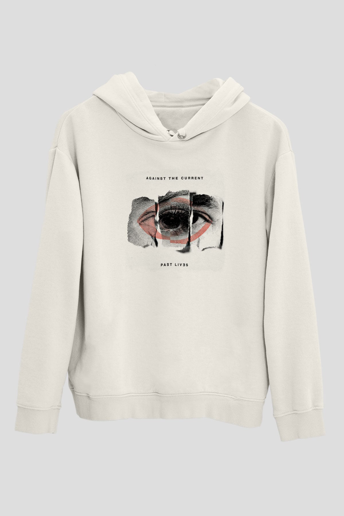 Against The Current Baskılı Unisex Beyaz Hoodie