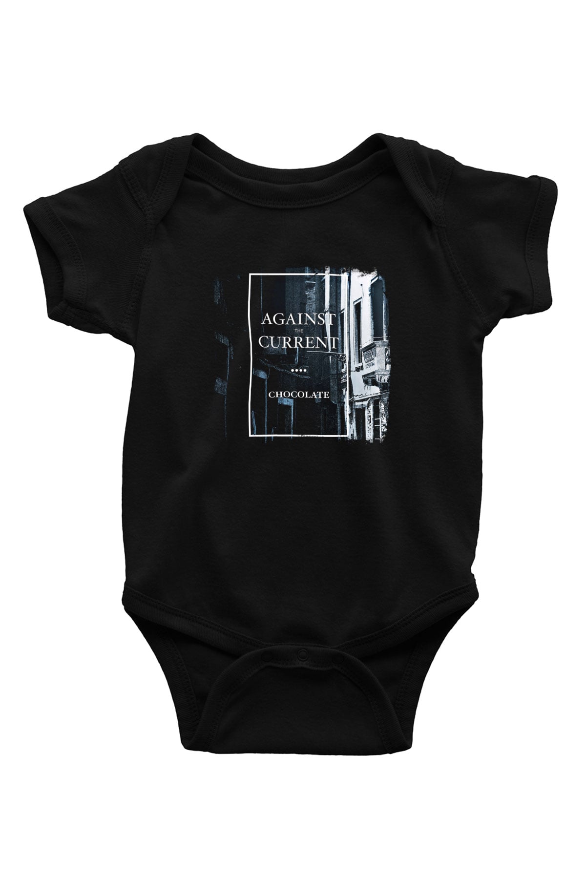 Against The Current Baskılı Unisex Siyah Bebek Body - Zıbın