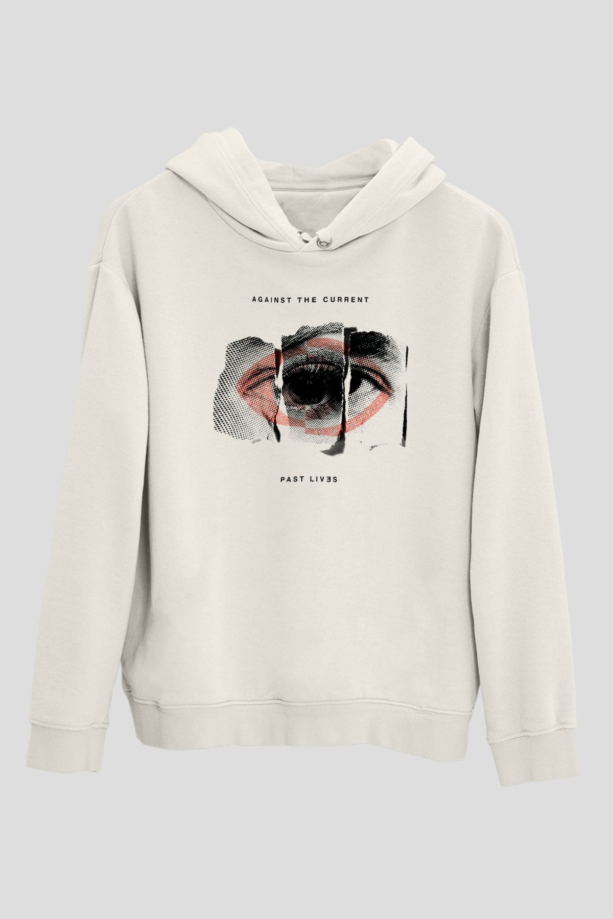 Against The Current Beyaz Unisex Kapüşonlu Sweatshirt