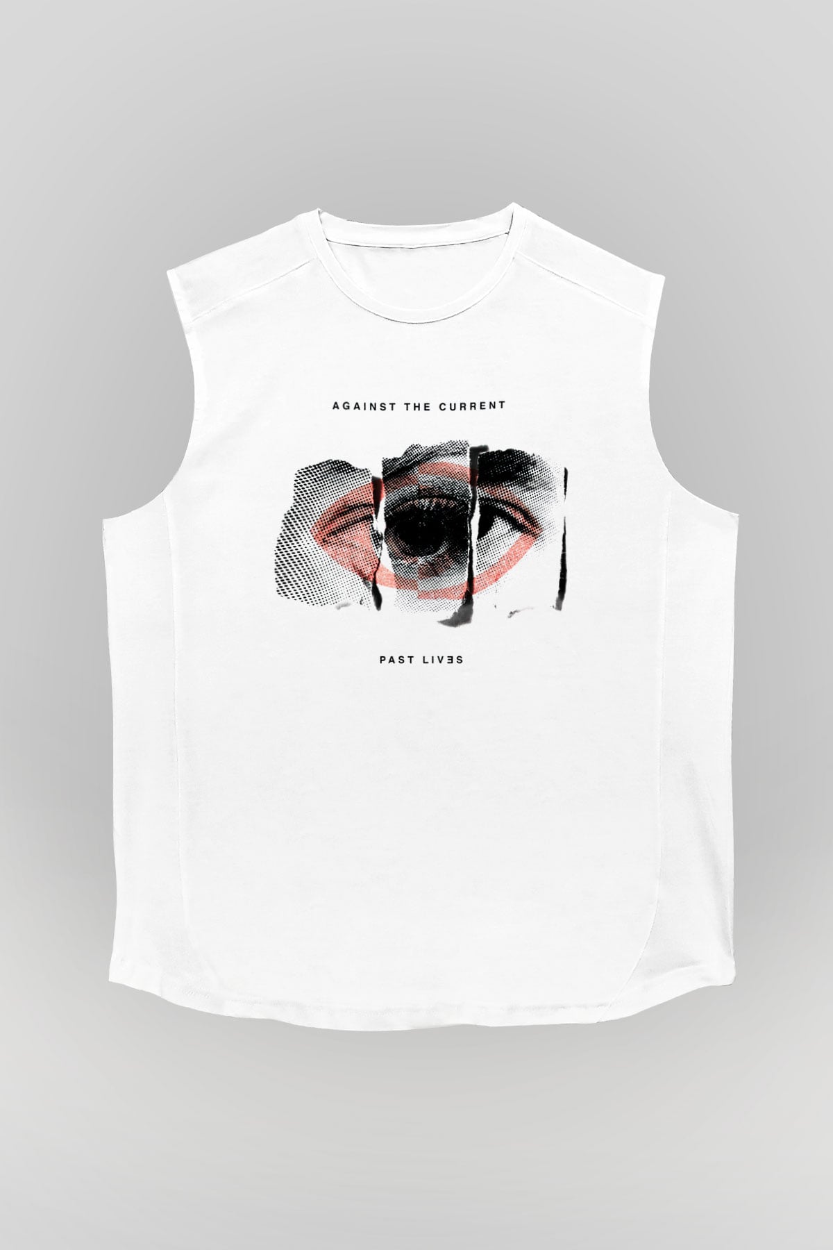 Against The Current Beyaz Unisex Kolsuz Tişört