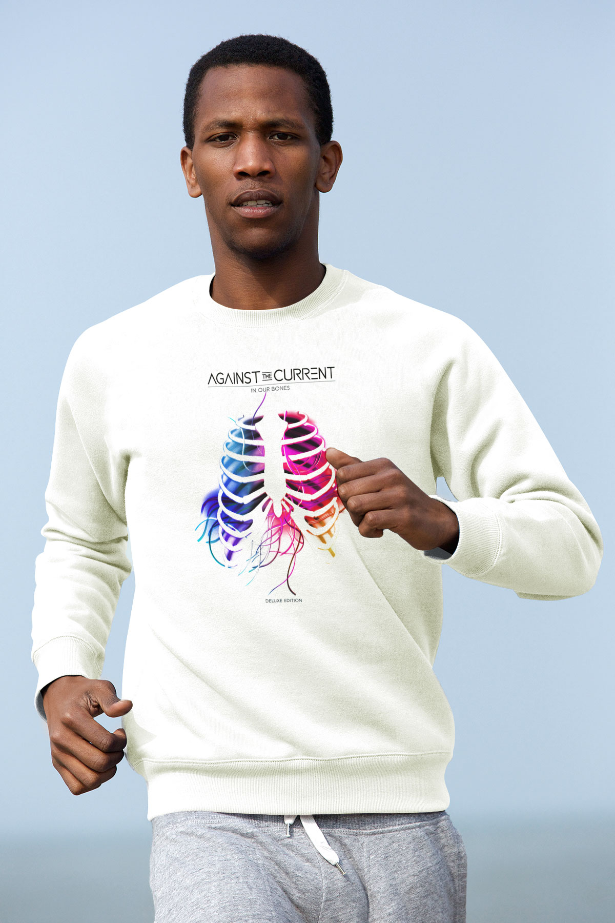 Against The Current Beyaz Unisex Sweatshirt